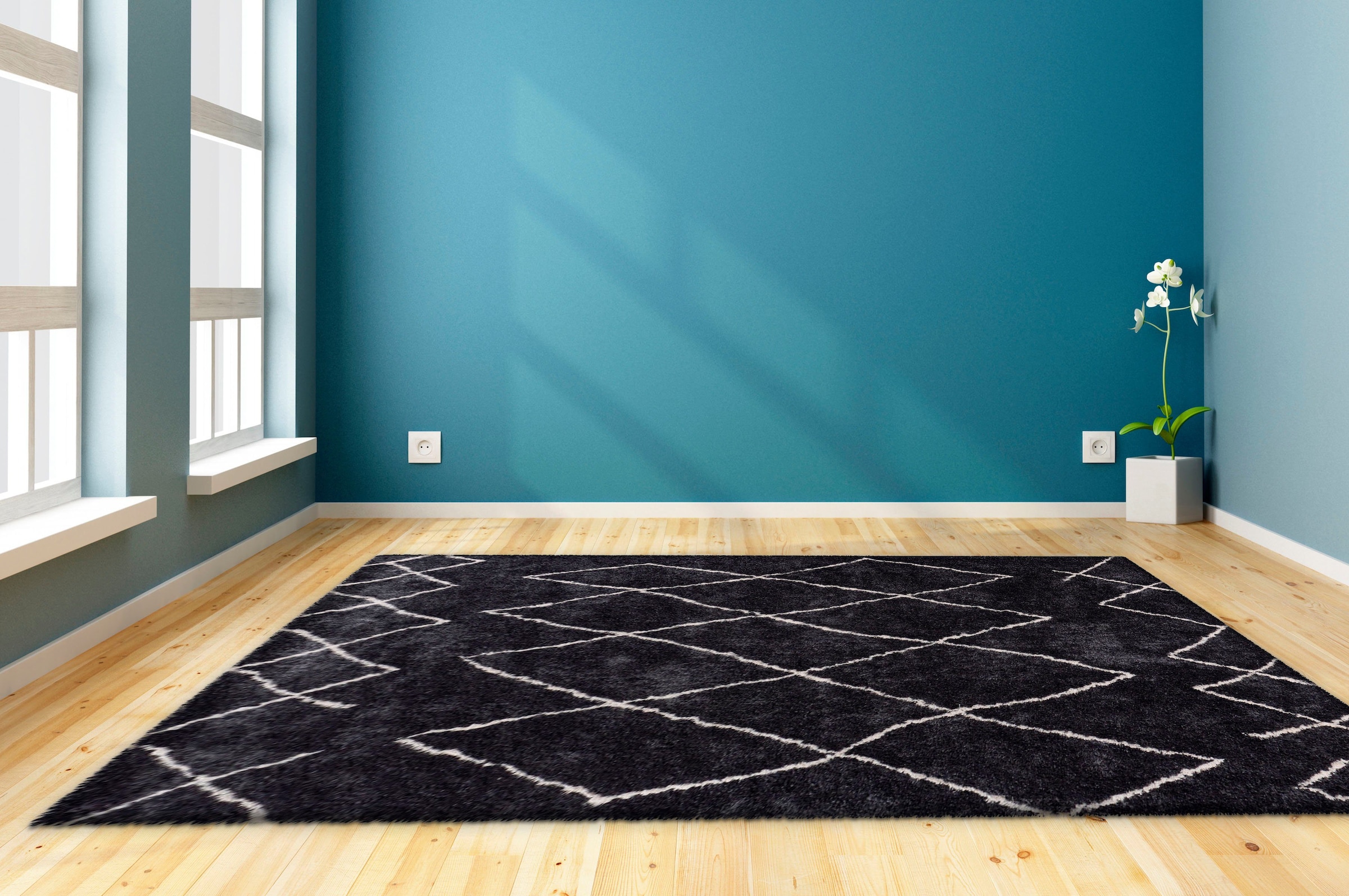 my home Hochflor-Teppich »Bella«, rechteckig, 27 mm Höhe, Retro, Wohnzimmer