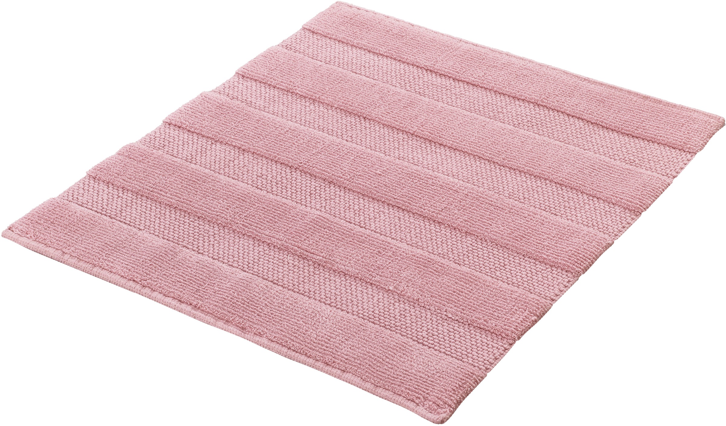 Kleine Wolke Badematte "Tikka, Badvorleger, Badezimmer Teppich" Höhe 5 mm rutschhemmend beschichtet fußbodenheizungsgeeignet Badteppich, Uni-Farben, gestreift, Hoch-Tief Effekt, reine Baumwolle