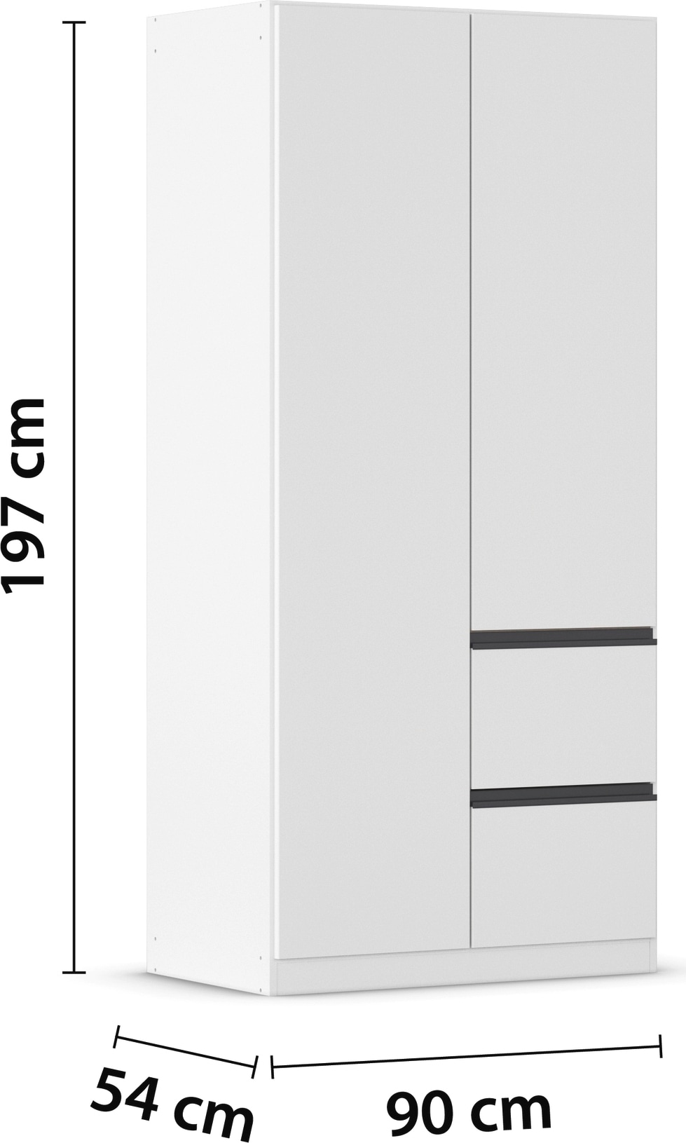 rauch Drehtürenschrank »Kleiderschrank Schrank Garderobe Wäscheschrank COSTA«, Breite 91 cm grifflose Front mit Push-to-Open Funktion MADE IN GERMANY
