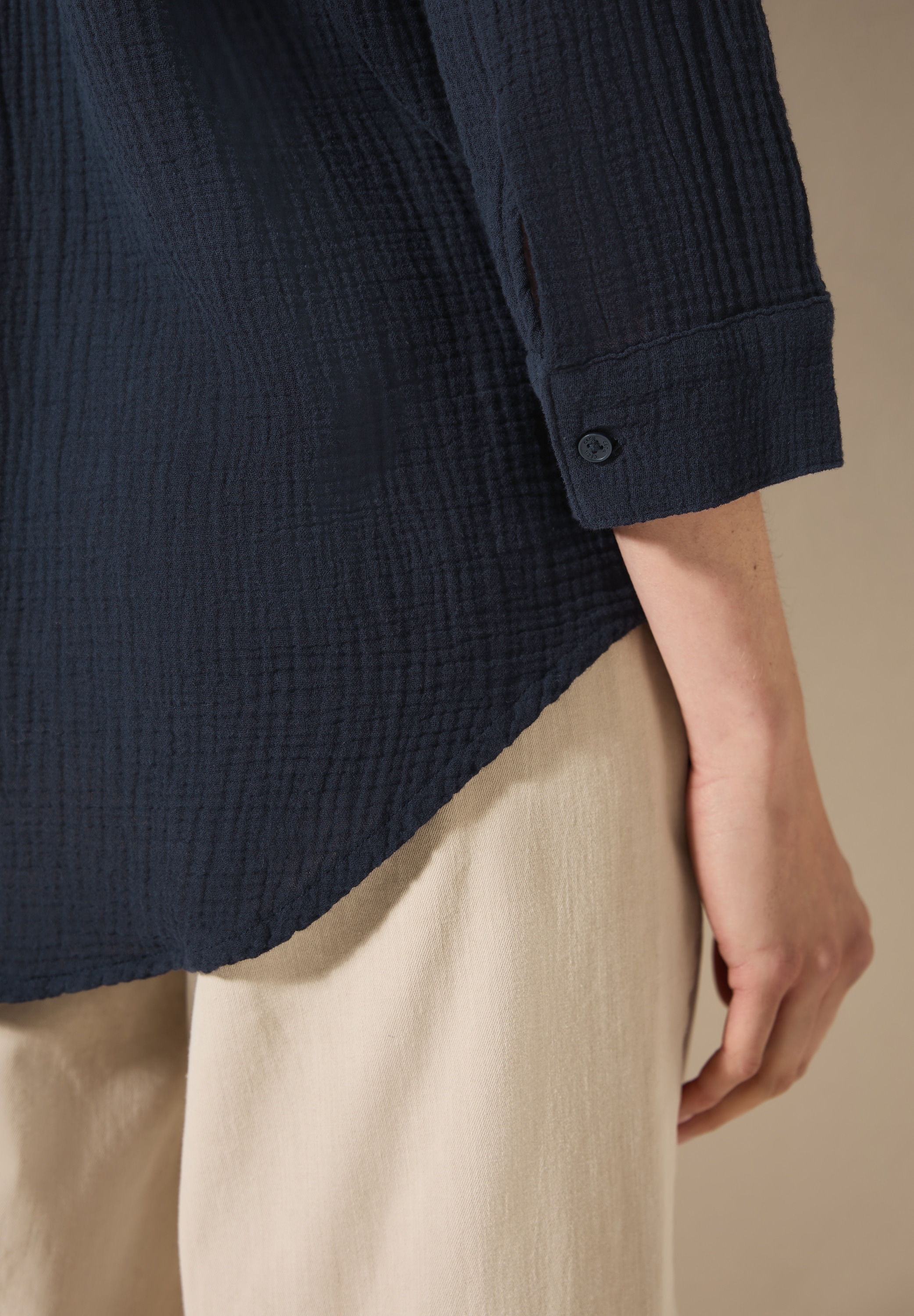 Cecil Shirtbluse, 3/4-Arm Musselin-Optik