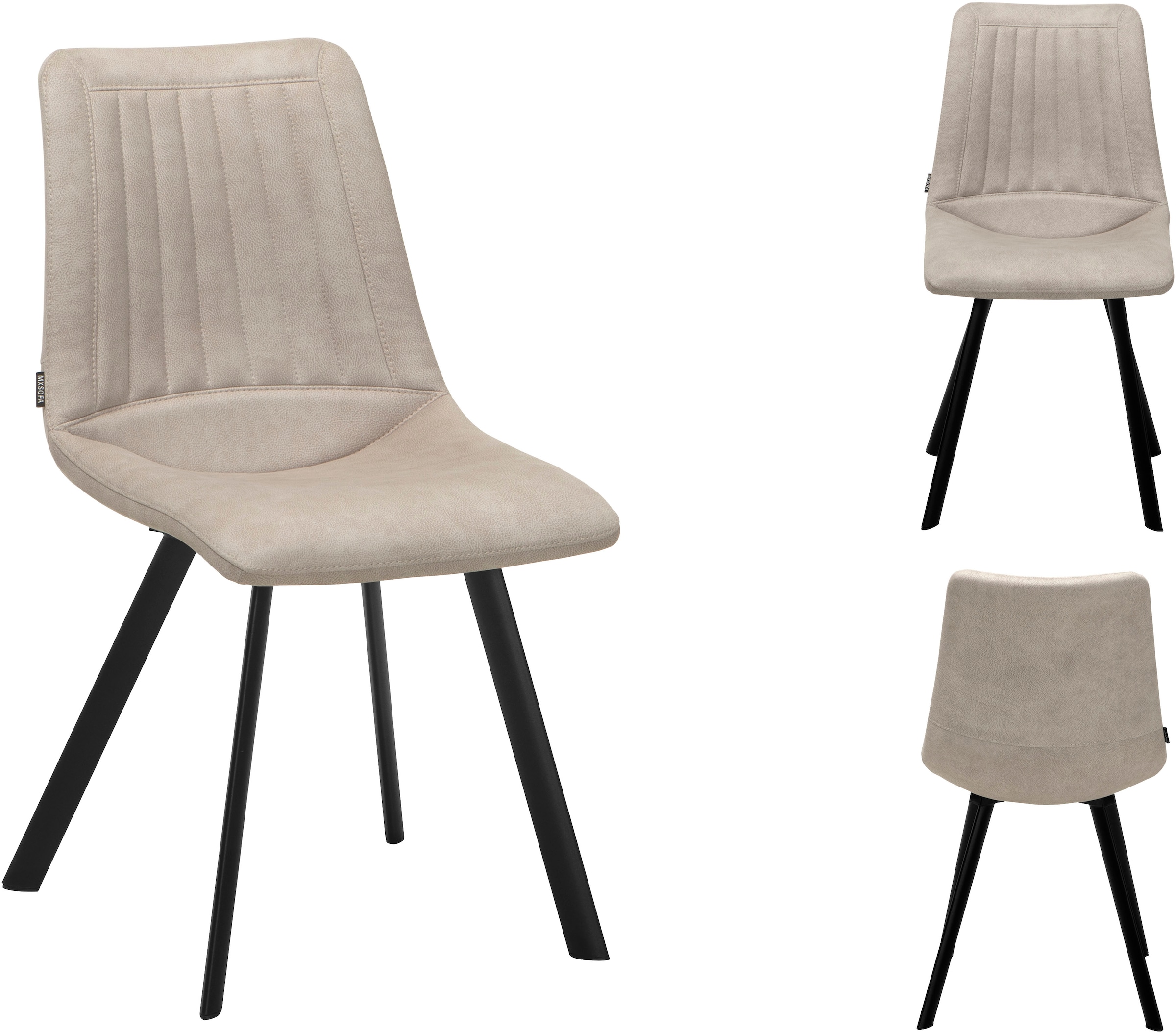 OMG Design Esszimmerstuhl »Pluto«, (Set), 1 St., Stoff, pflegeleichte Microfaser, Lederoptik