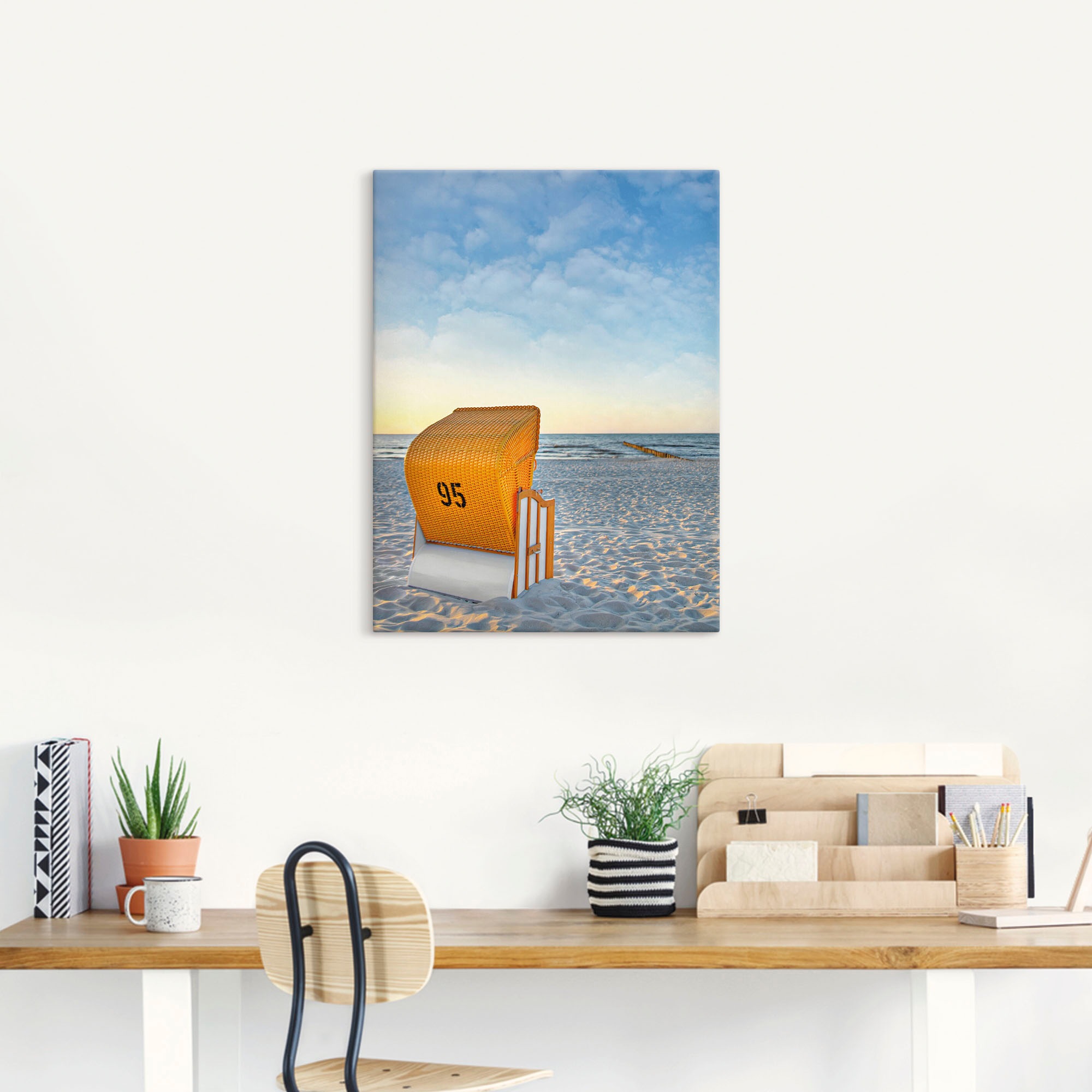 Artland Wandbild "Ostsee7 - Strandkorb" Strand 1 Stk. tlg. auf Holzrahmen g günstig online kaufen