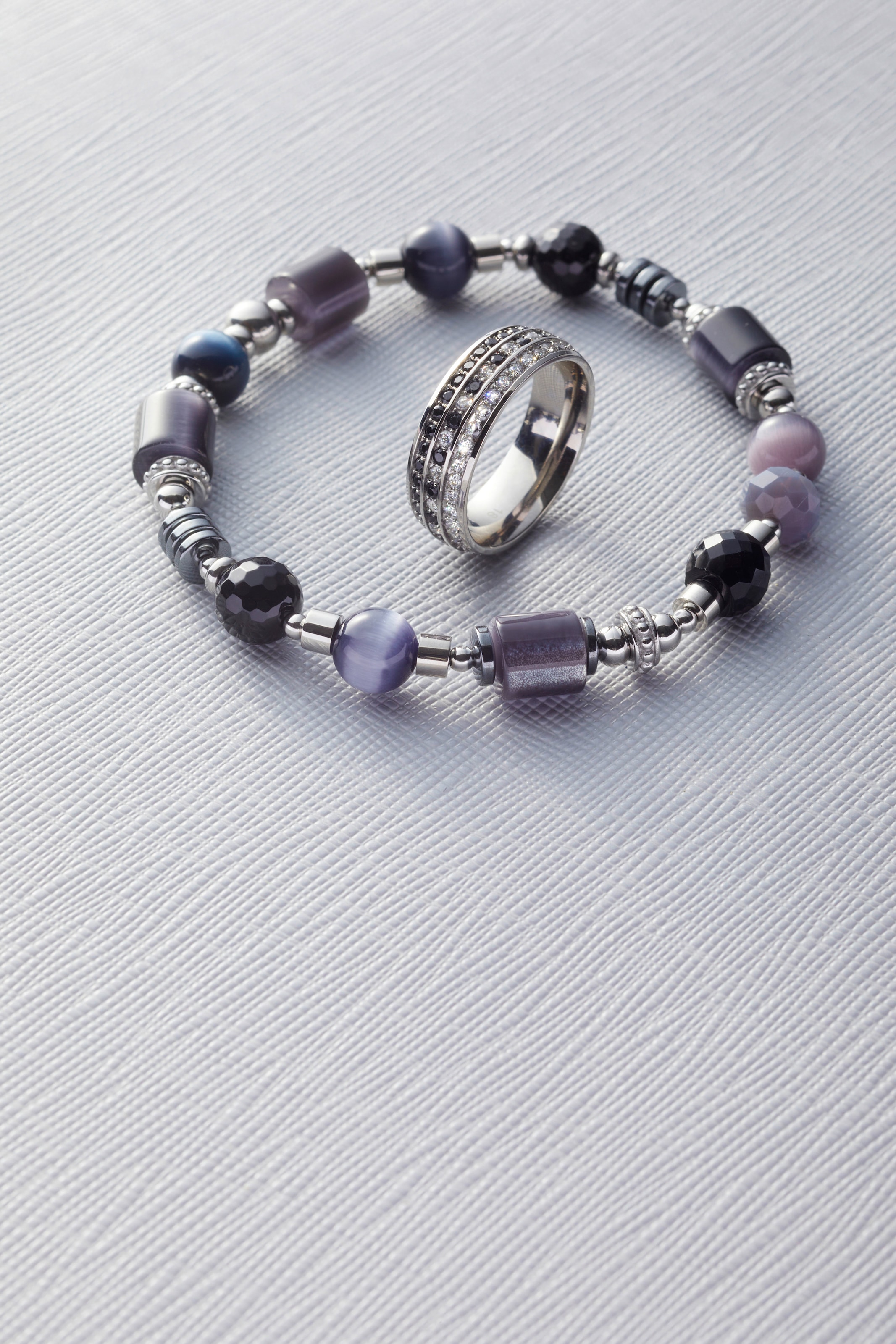 LEONARDO Armband »Casoria, 024304«, mit Glasstein, Hämatit - mit Cat´s Eye