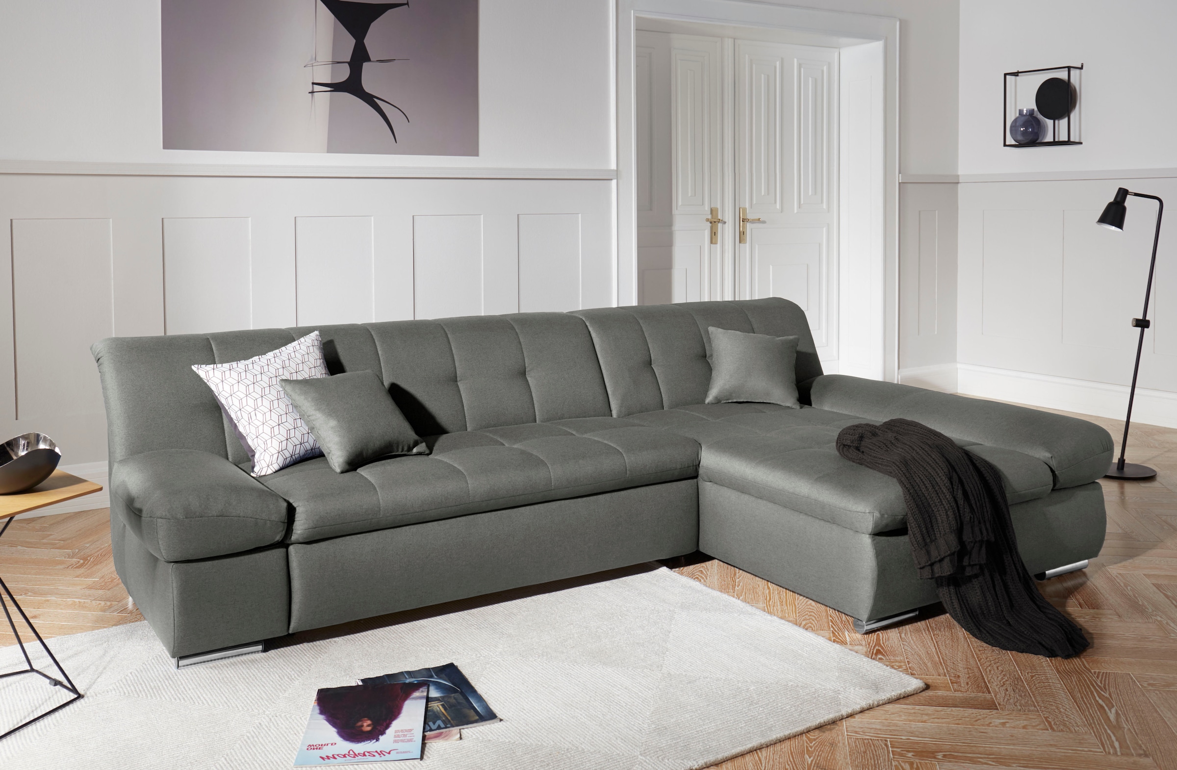 DOMO collection Ecksofa »Mona L-Form«, wahlweise mit Bettfunktion