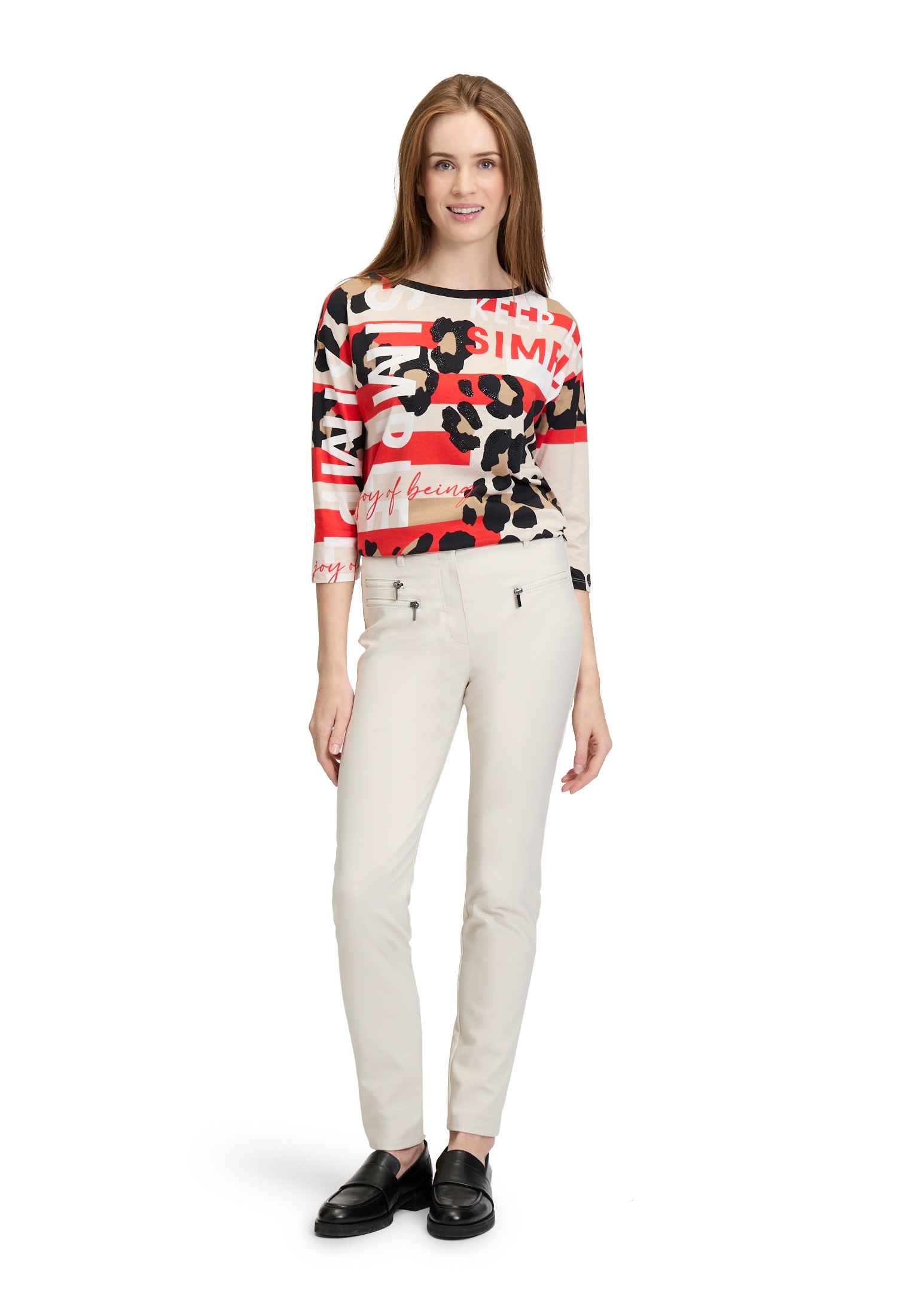 Betty Barclay 3/4-Arm-Shirt »Betty Barclay Printshirt mit Seitenschlitzen«, (1 tlg.), Glitzersteine