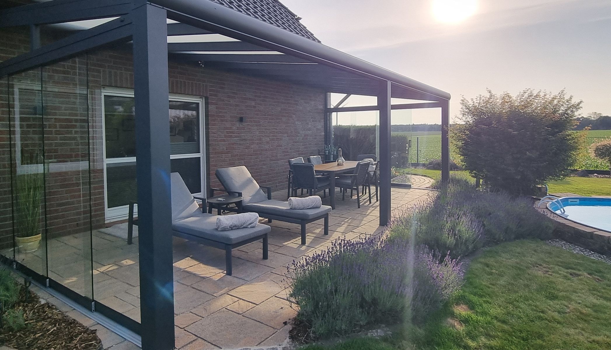 Ambiente Haus Loungeset »Sonnenliege inkl. Kissen 2er Set« Set, 4 tlg.