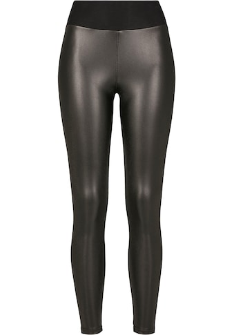 Leggings »Urban Classics Damen Ladies Faux Leather High Waist Leggings«, (1 tlg.)