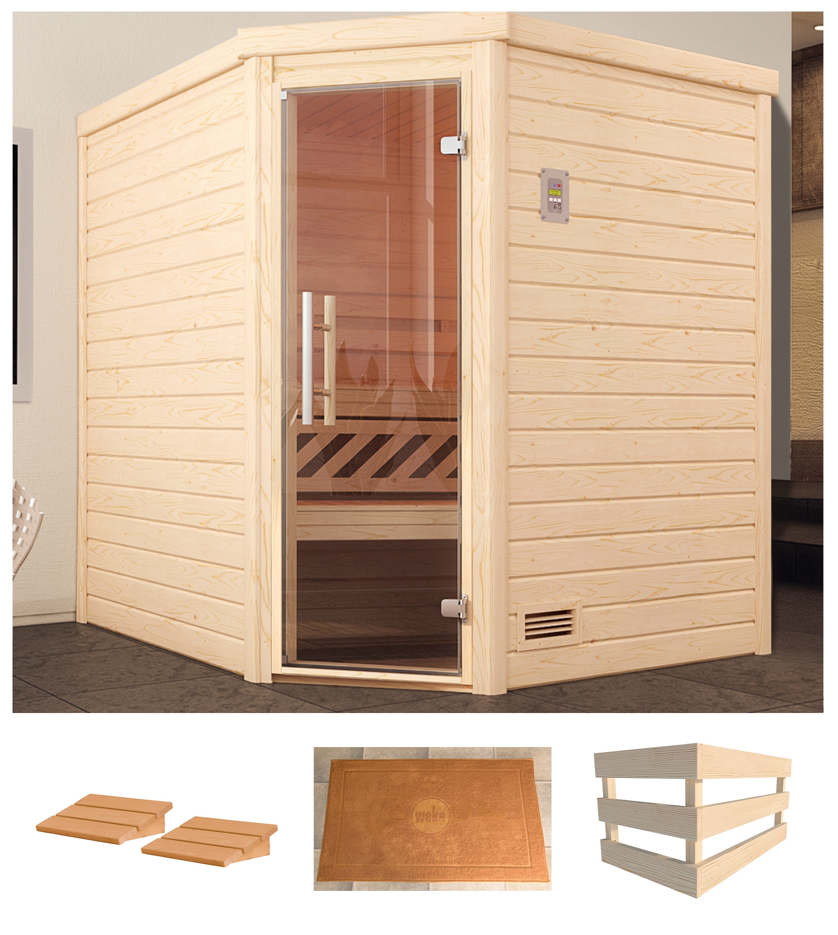 weka Sauna "Turku Eck 1" ohne Ofen
