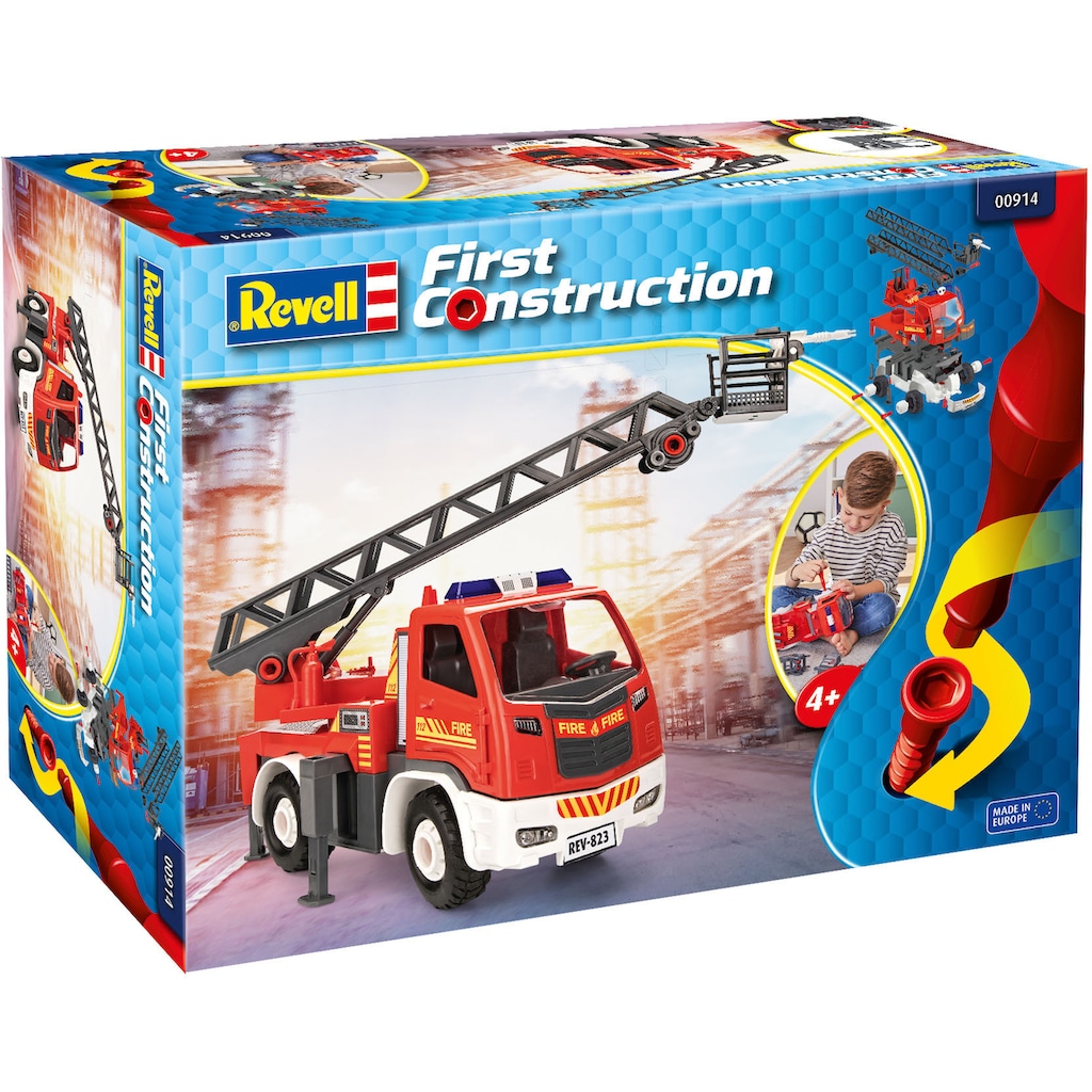 Revell® Modellbausatz »Revell First Construction, Feuerwehr-Leiterwagen«, 1:20