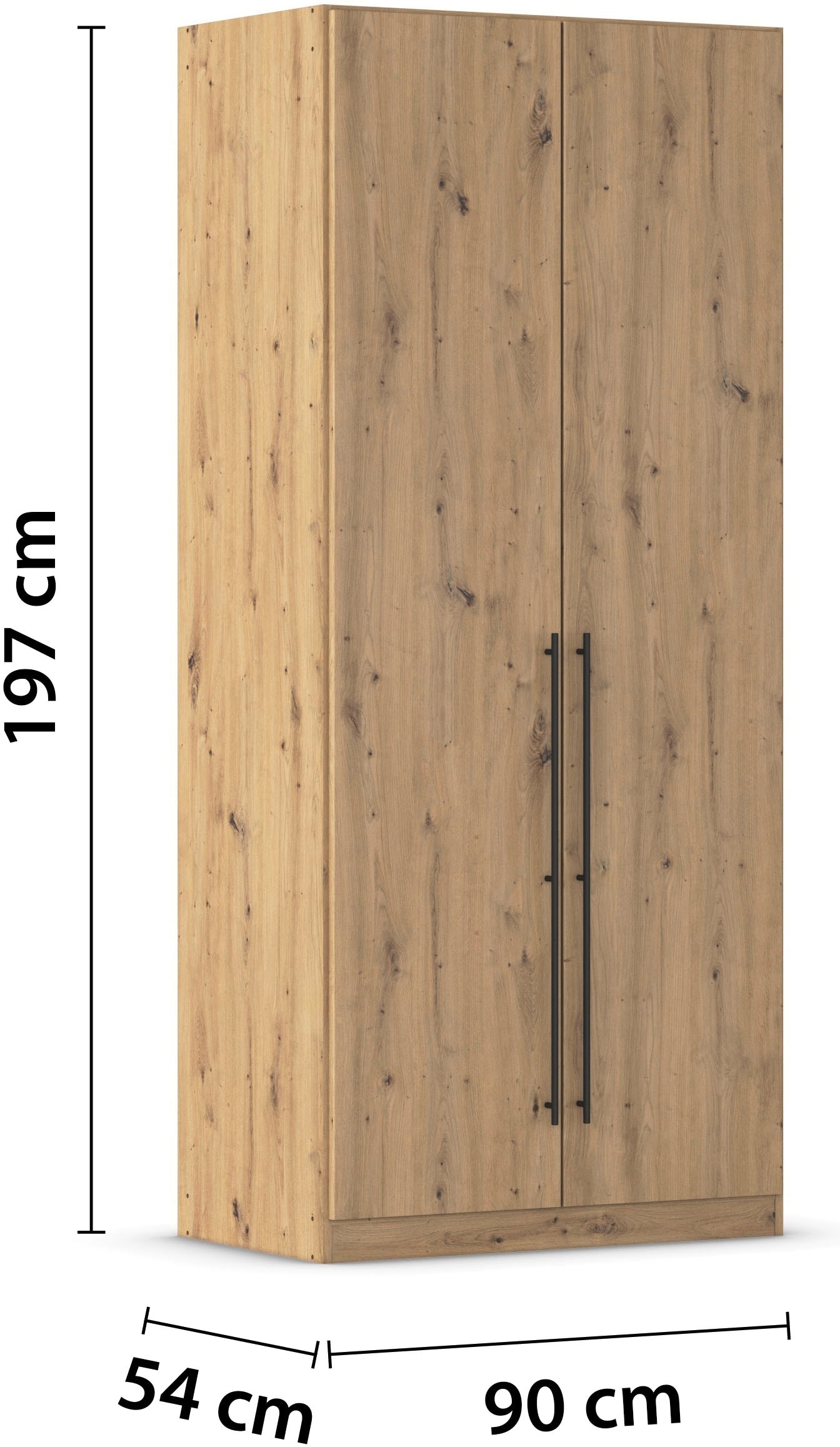 rauch Kleiderschrank »Drehtürenschrank Schrank Garderobe Wäscheschrank Schlafzimmer AVOLA«, (in 3 verschiedenen Ausstattungen BASIC/CLASSIC/PREMIUM), mit hochwertigen Stangengriffen in Schwarz aus Metall MADE IN GERMANY
