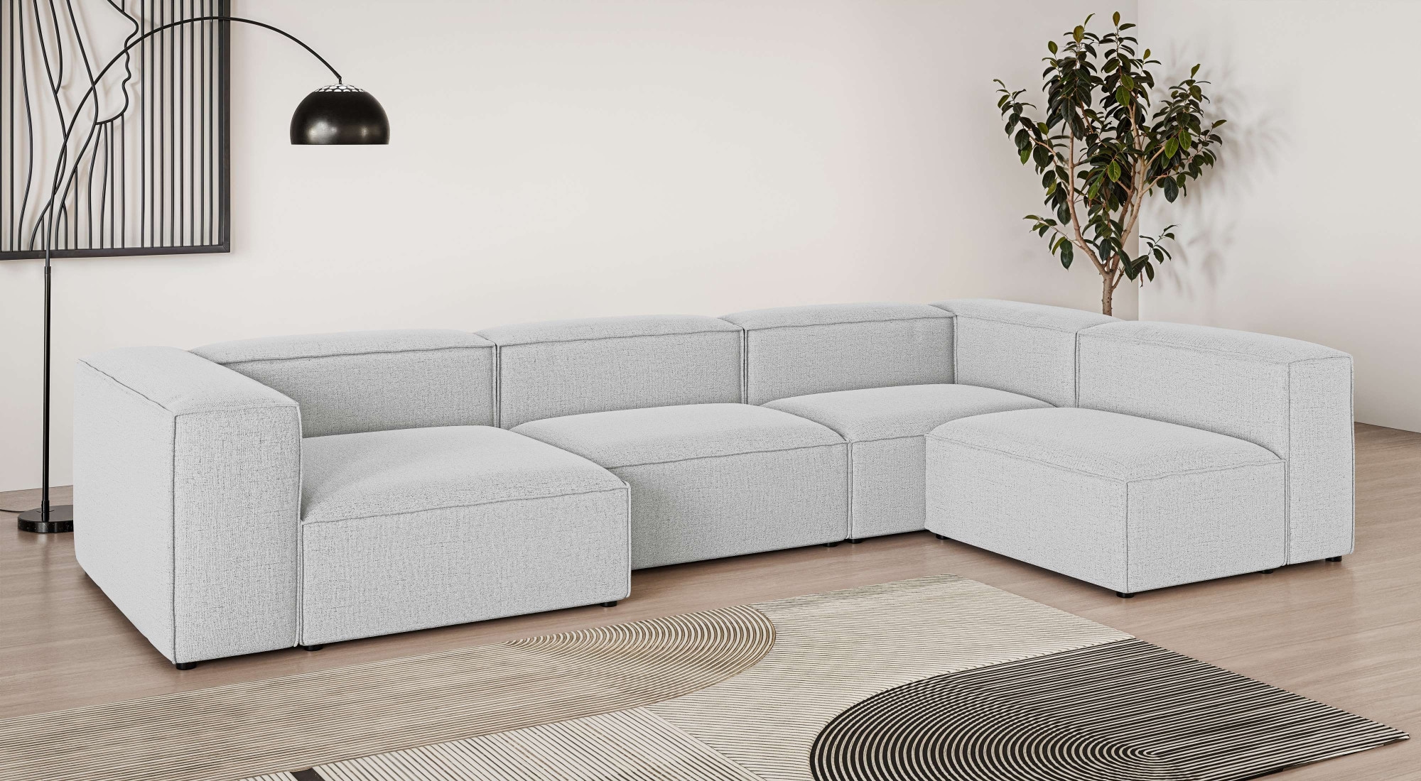OTTO home Wohnlandschaft "HAILY U-Form mit Ottomane links/rechts, Maße B/T/H: 360/200/72 cm" als Modul oder separat verwendbar, für individuelle Zusammenstellung
