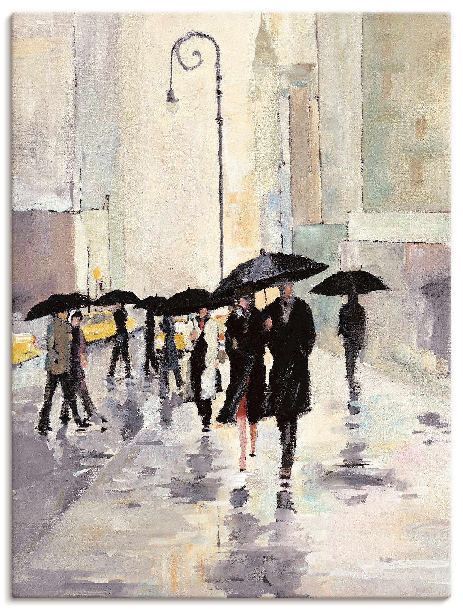 Artland Wandbild "Stadt im Regen" Gruppen & Familien 1 Stk. tlg. als Leinwa günstig online kaufen