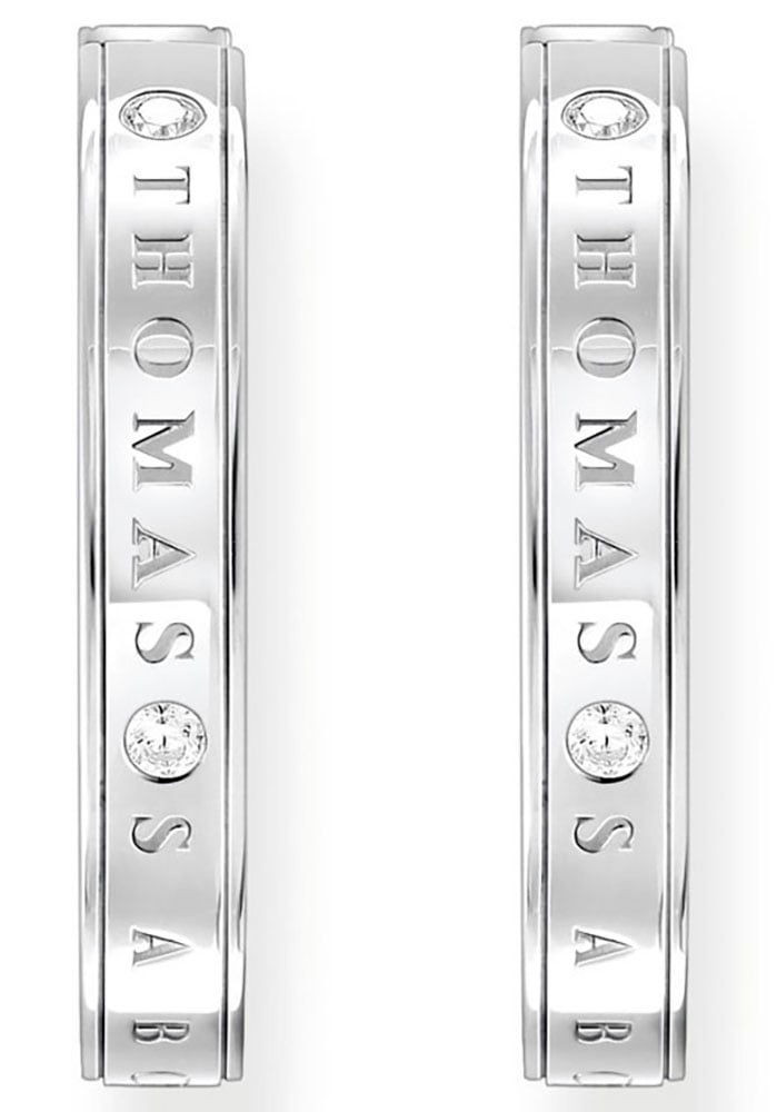 THOMAS SABO Paar Creolen »weiße Steine, CR714-051-14«, mit Zirkonia (synth.)