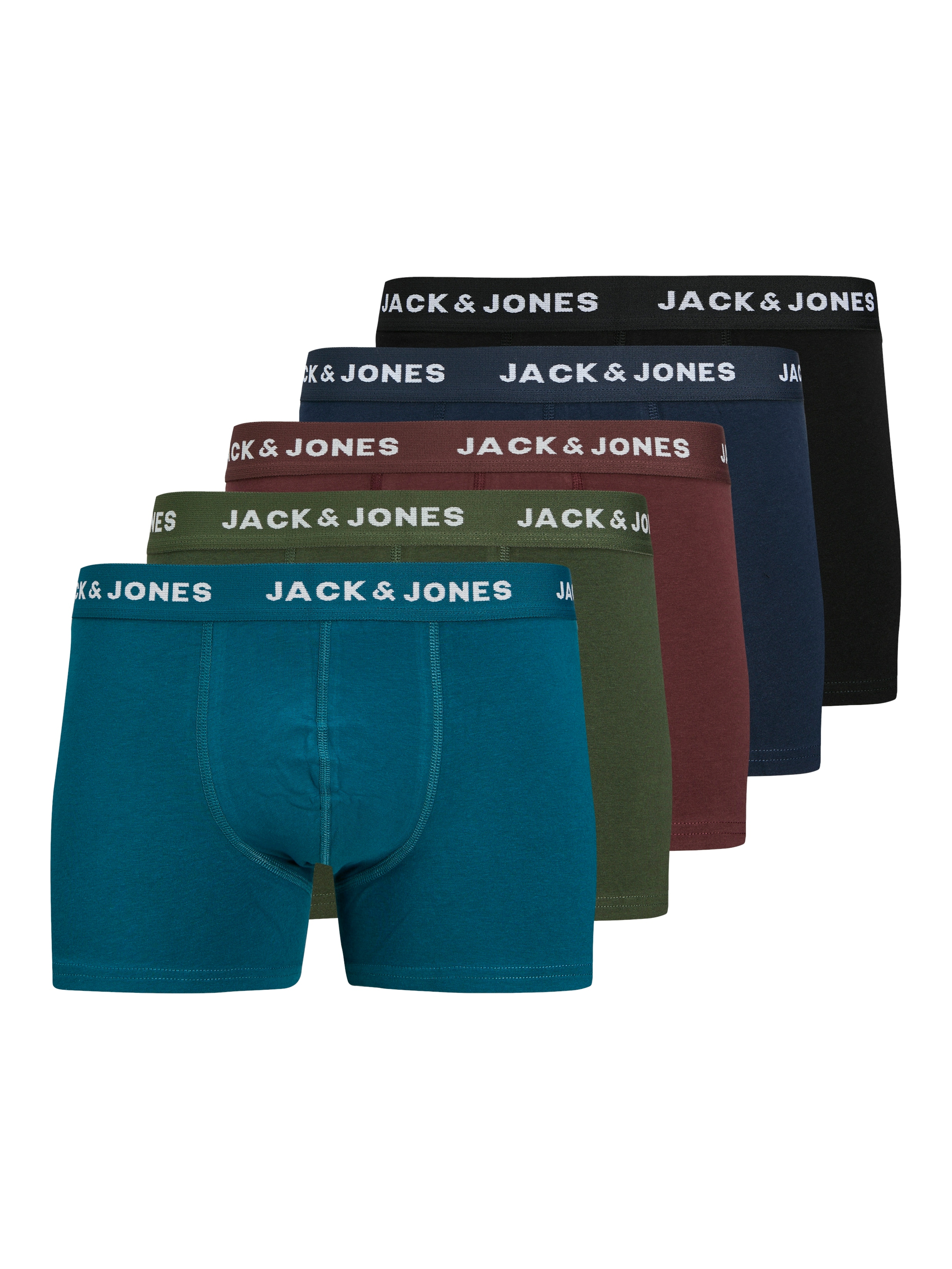 Jack & Jones Trunk "JACTEO – Elastische Boxershorts mit Stretch und Bund" Packung, 5 Stk. bedruckt, modisch, regular fit, Jersey