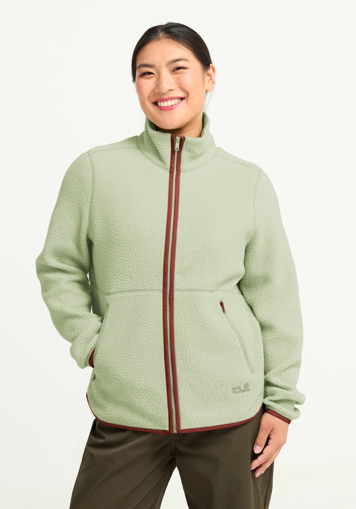 Jack Wolfskin Fleecejacke "LITE CURL FZ W" Hochflorige Fleecejacke, Mesh-Futter, 2-Wege-Reißverschluss