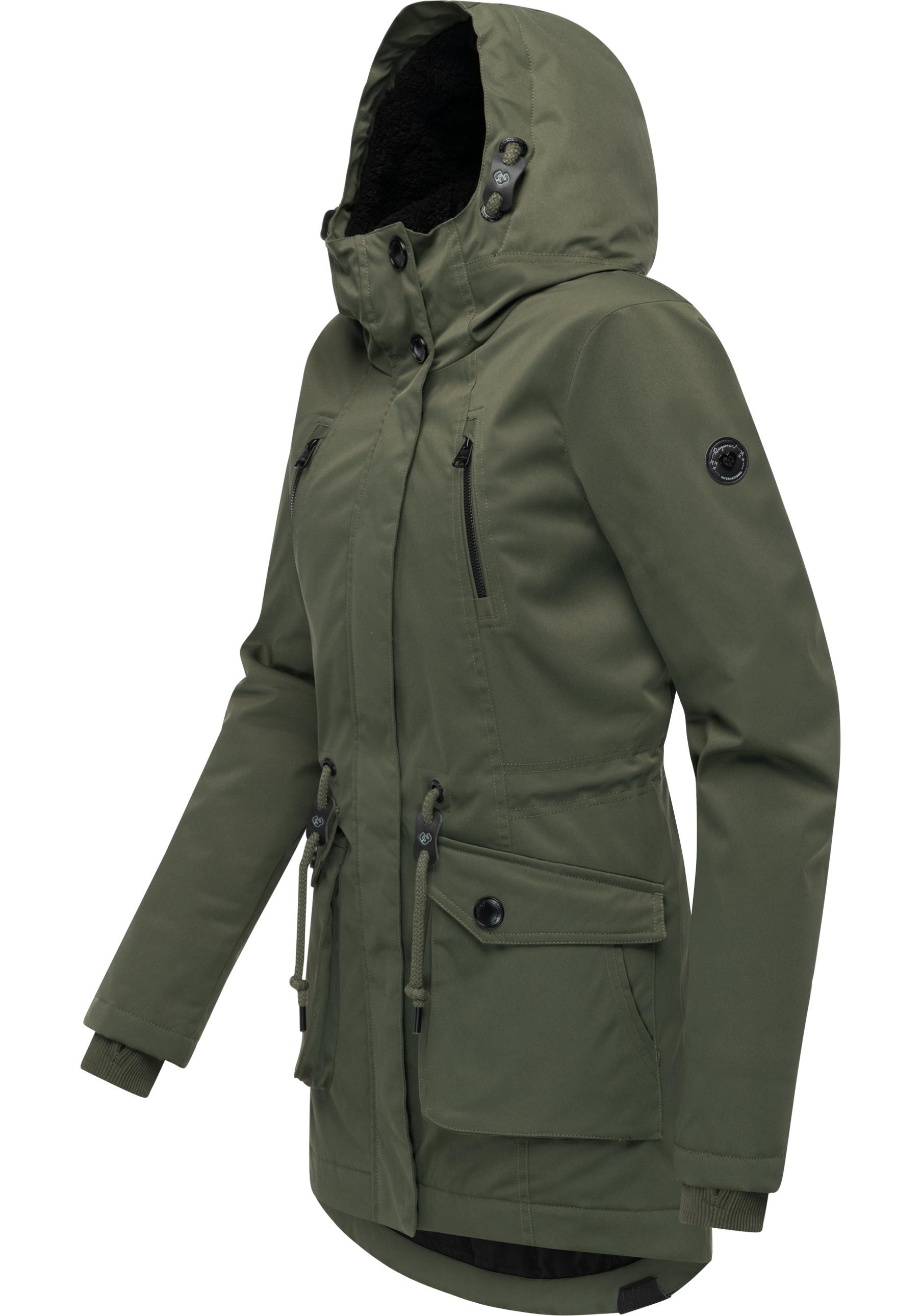 Ragwear Kurzmantel "Ellsa YOUMODO" Winterparka mit auffälligen Taillenzugko günstig online kaufen