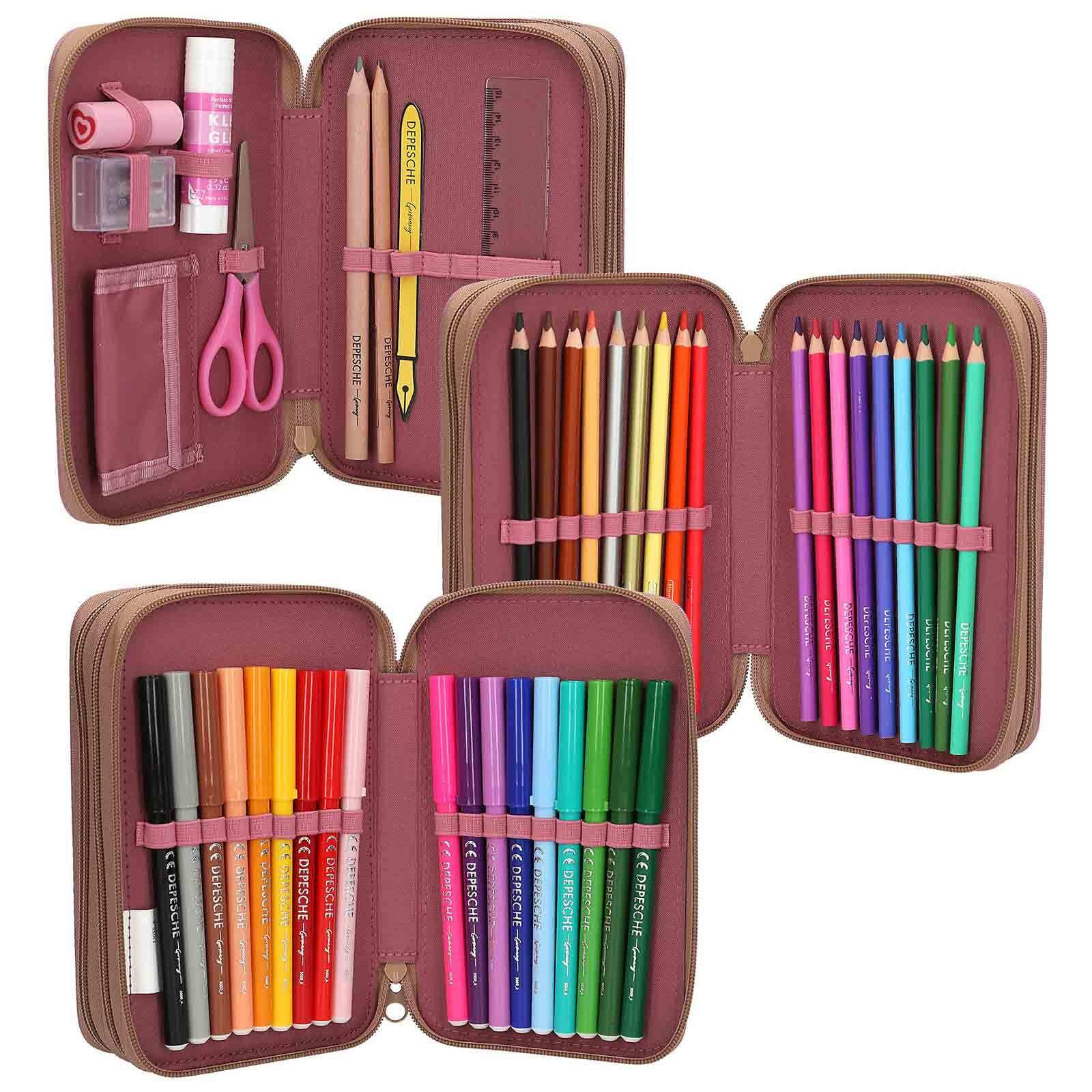 Depesche Buntstift »3-Fach Federtasche TOPModel 7,5 x 13 x 20 cm bunt«