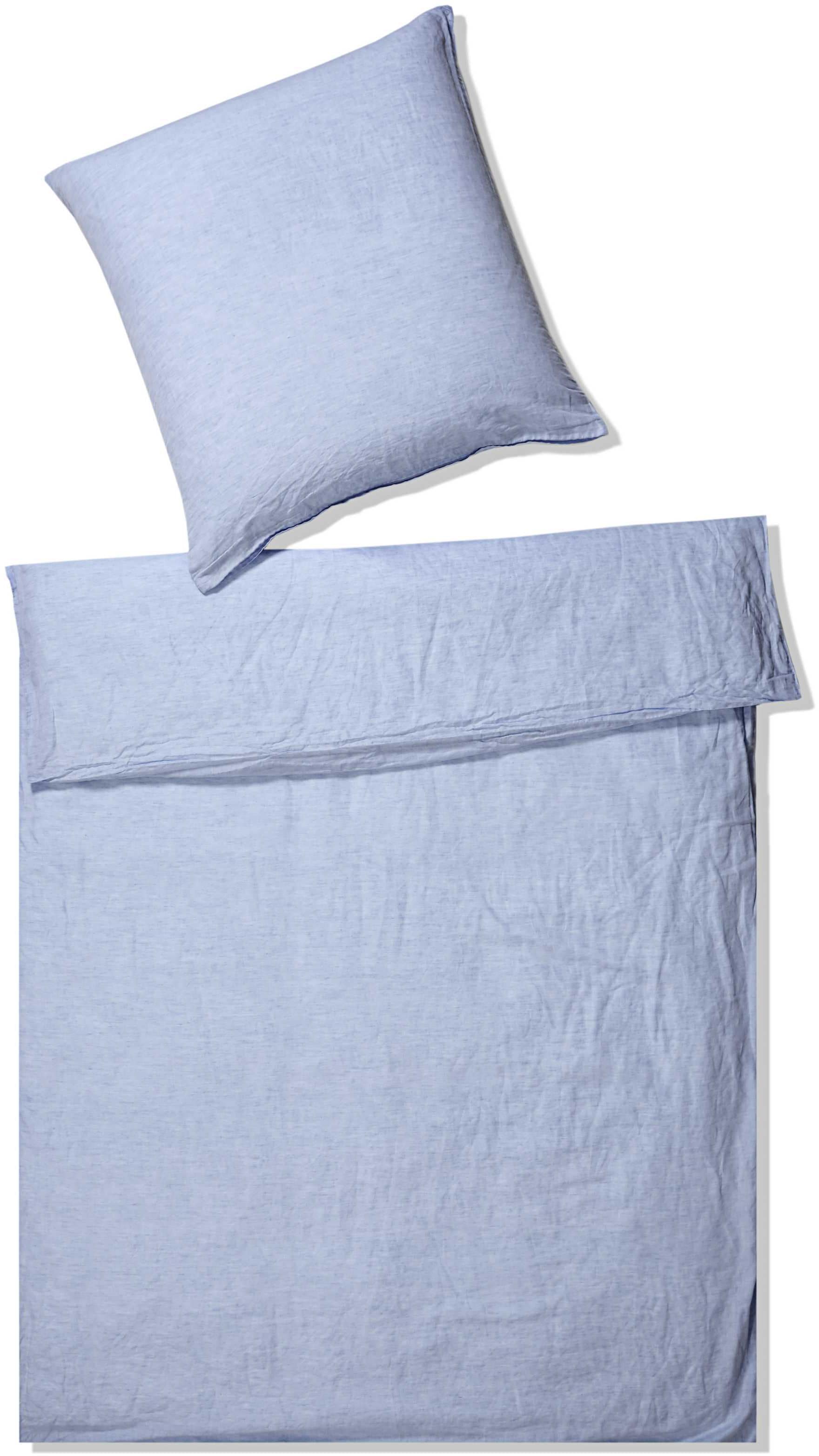Elegante Bettwäsche "Breeze in Gr. 135x200 oder 155x220 cm", (2 tlg.), Bettwäsche in Halbleinen-Qualität, Bettwäsche mit
