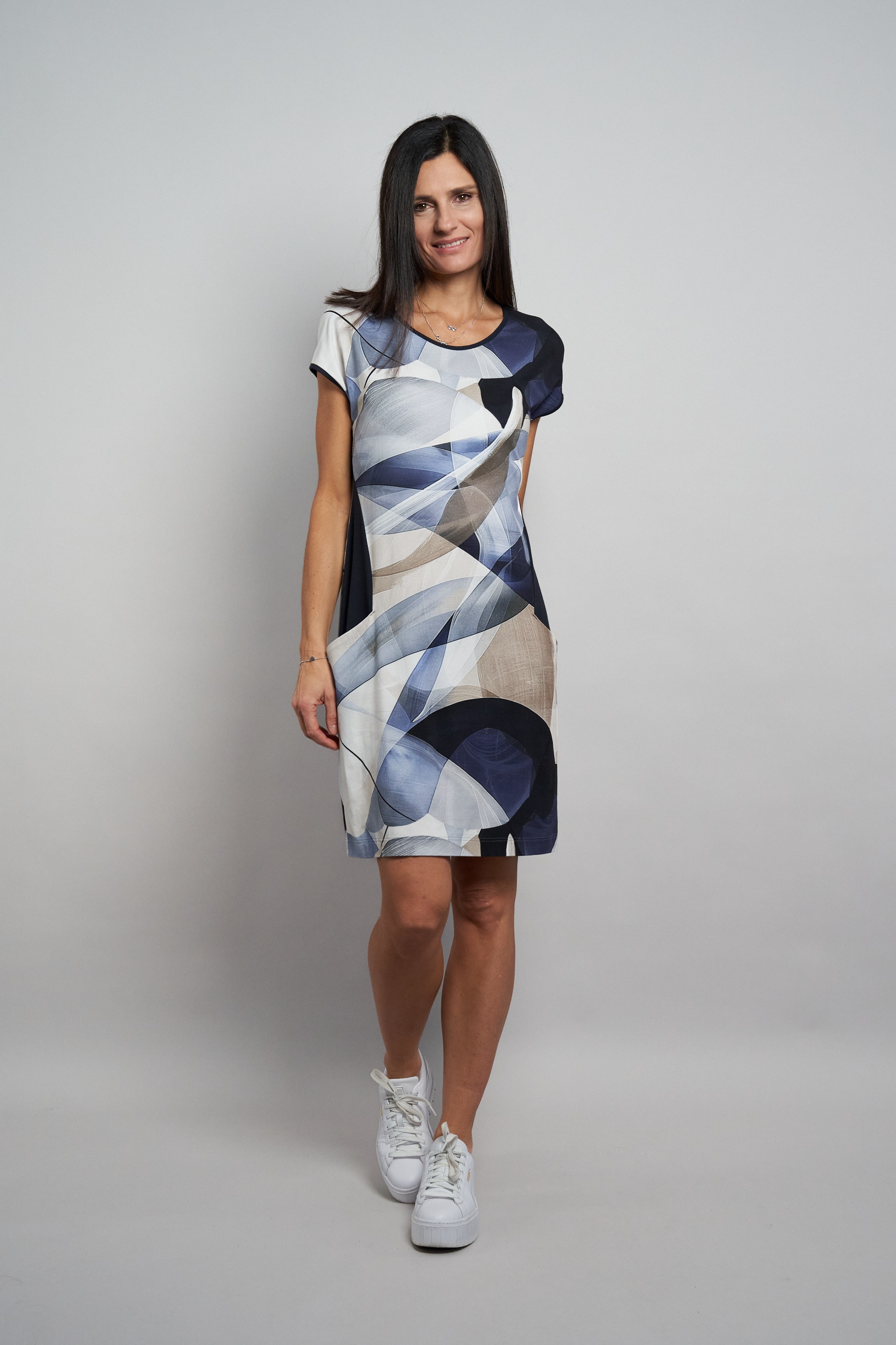 Seidel Moden Druckkleid Ohne Taschen mit grafischem Muster - MADE IN GERMAN günstig online kaufen