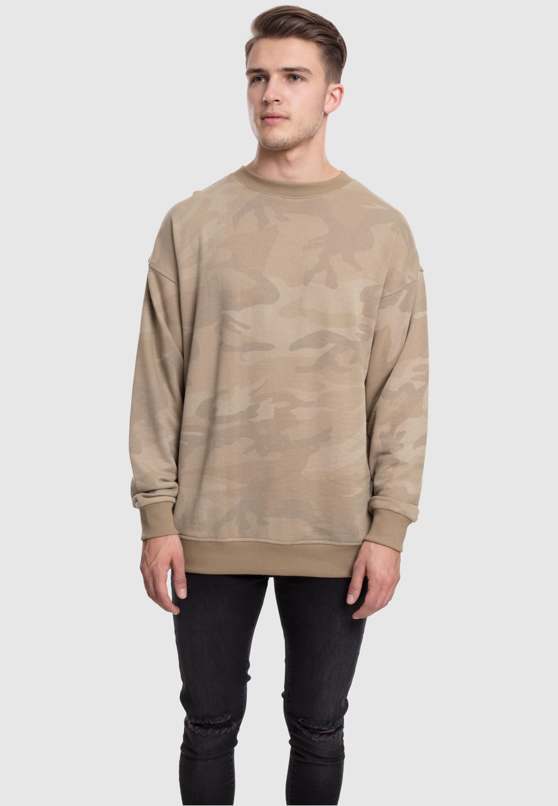 URBAN CLASSICS Rundhalspullover »Urban Classics Herren Camo Crewneck«, (1 tlg.)