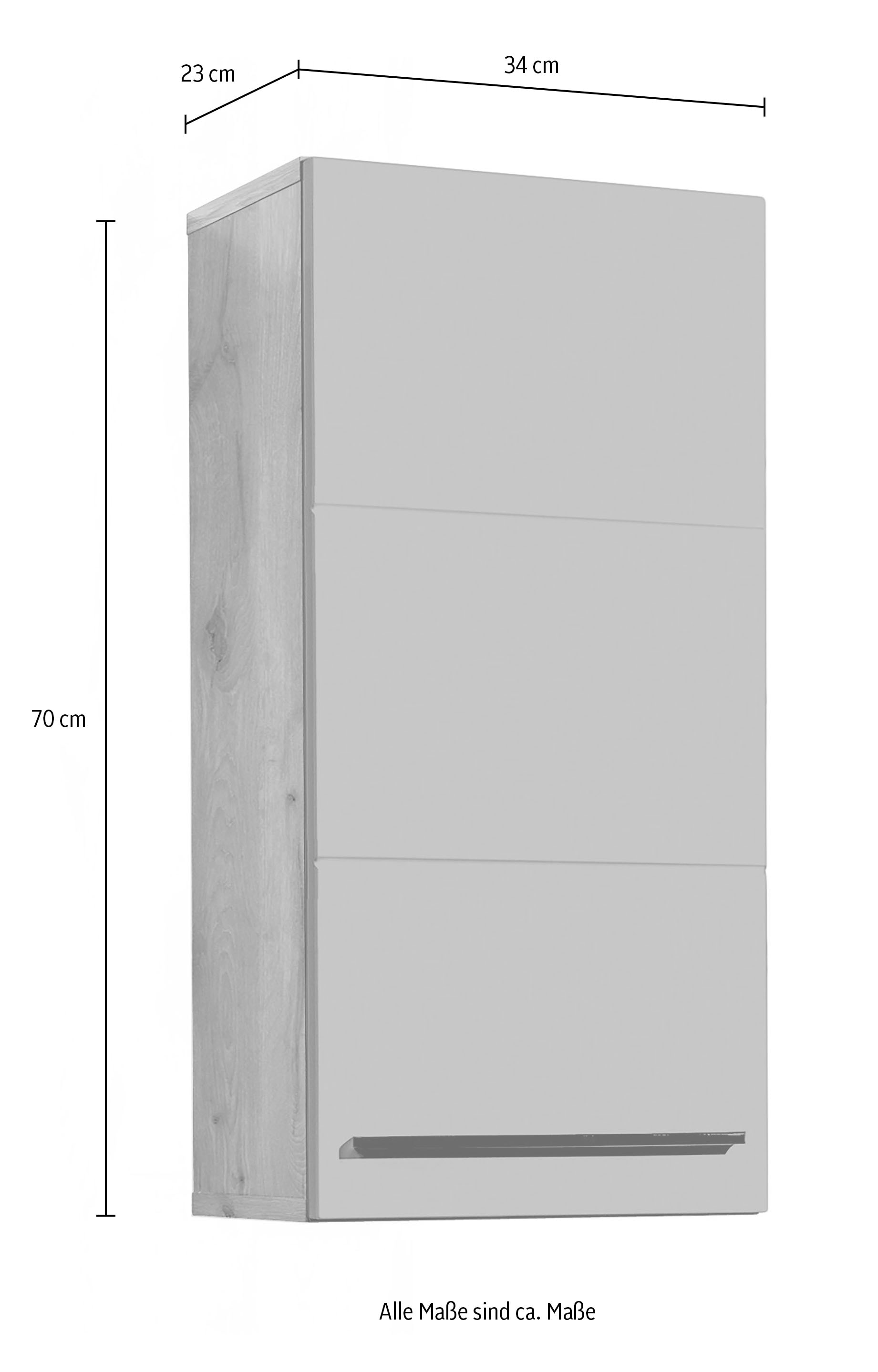 BASIC by Balculina Hängeschrank »Vista BxHxT 34x70x23 cm« 1 Stk. tlg. Breite 34cm, Kunststoffgriffe, Made in Europa