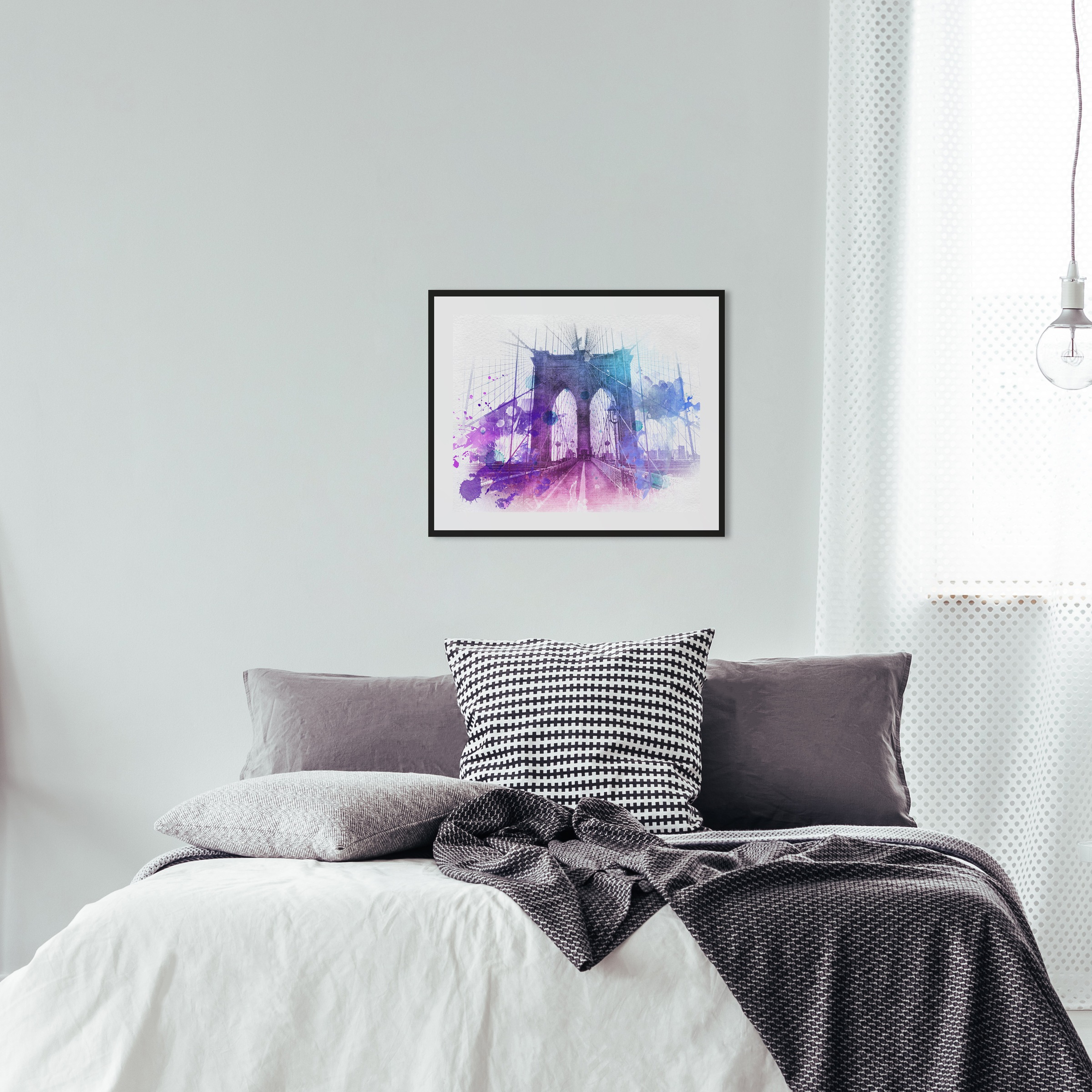 queence Bild »Demir«, Brücken-Stadt-Kunst, HD Premium Poster-Druck inkl. Holzrahmen