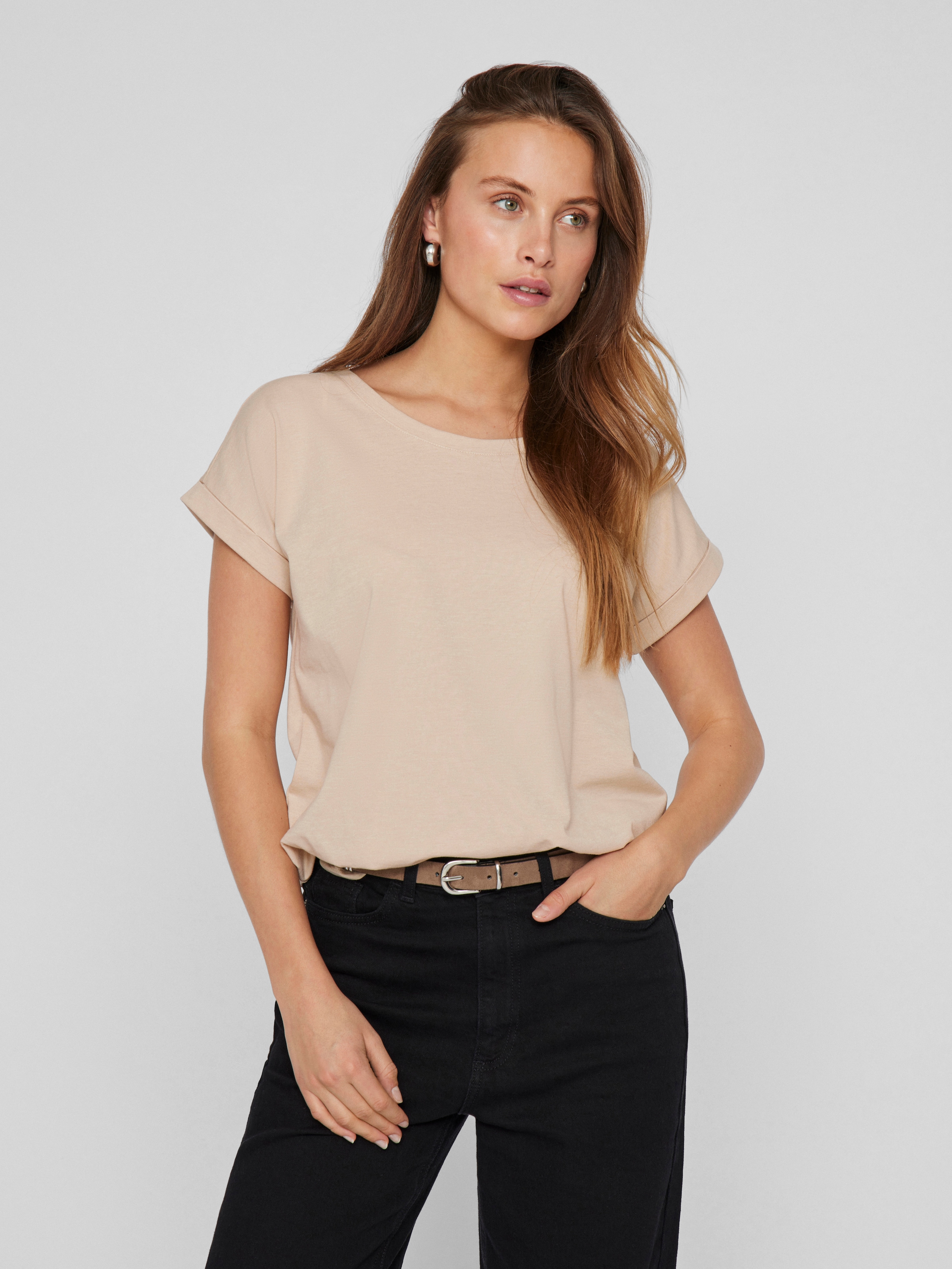 Vila Rundhalsshirt "VIDREAMERS NEW PURE T-SHIRT/SU-NOOS" Baumwollmischung, günstig online kaufen