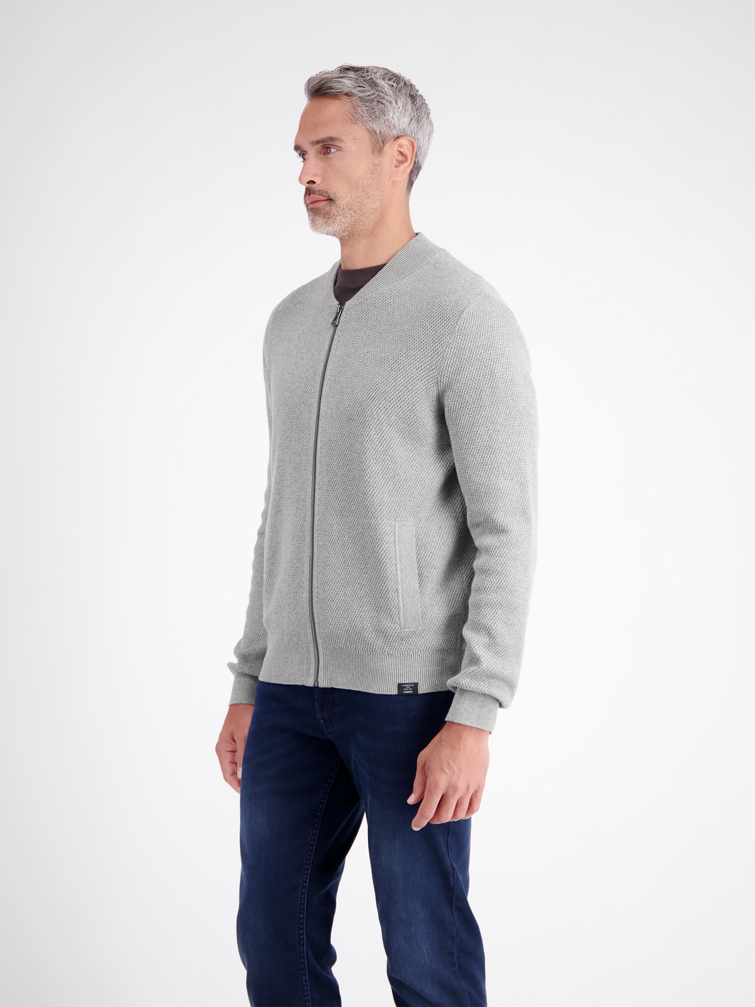 LERROS Strickjacke »Strickjacke aus Baumwollstrick mit dezent flachem Kragen«