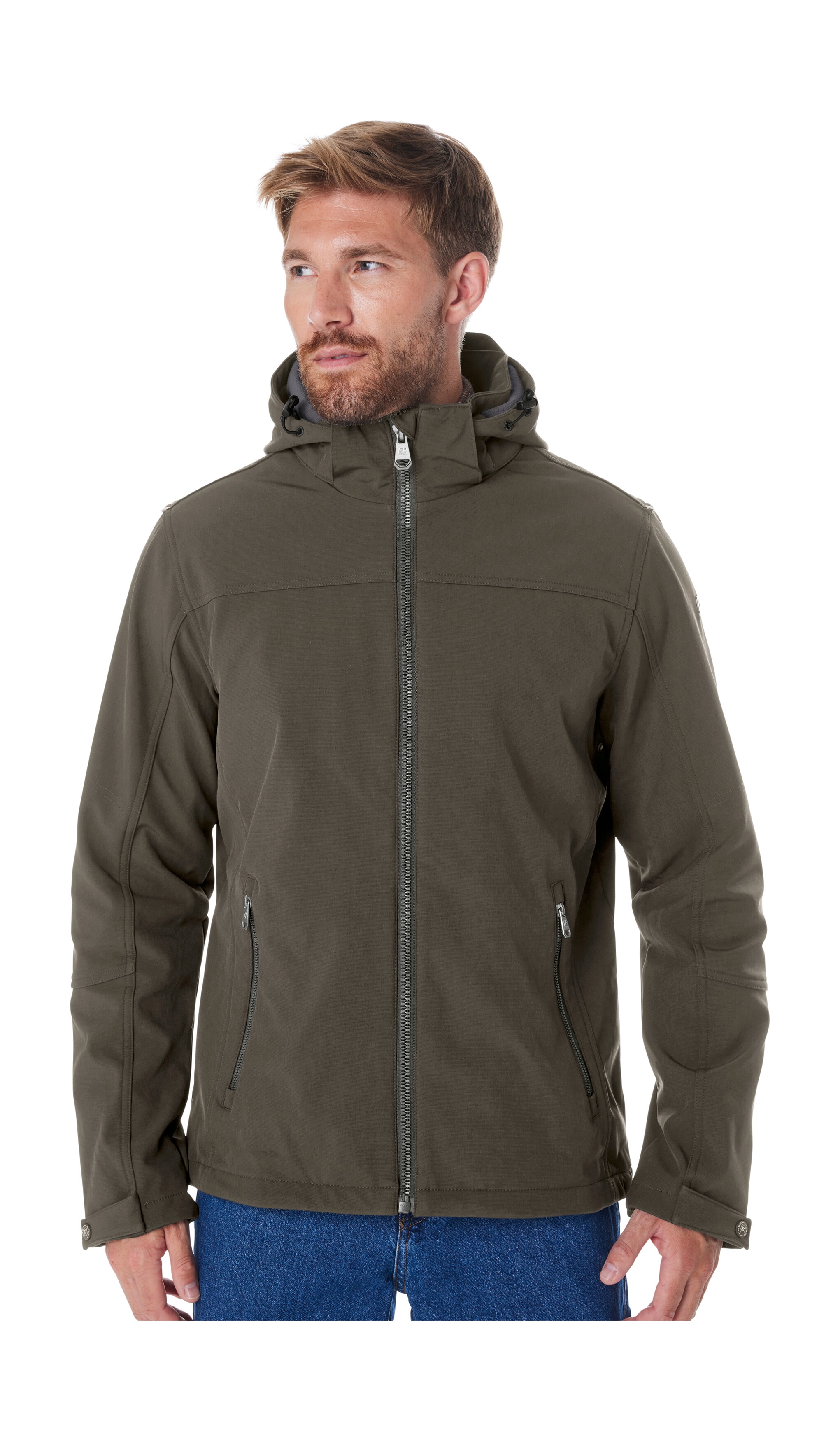Killtec Softshelljacke "Herren Softshelljacke" Wasserabweisende Softshelljacke mit Fleece, abnehmbarer Kapuze