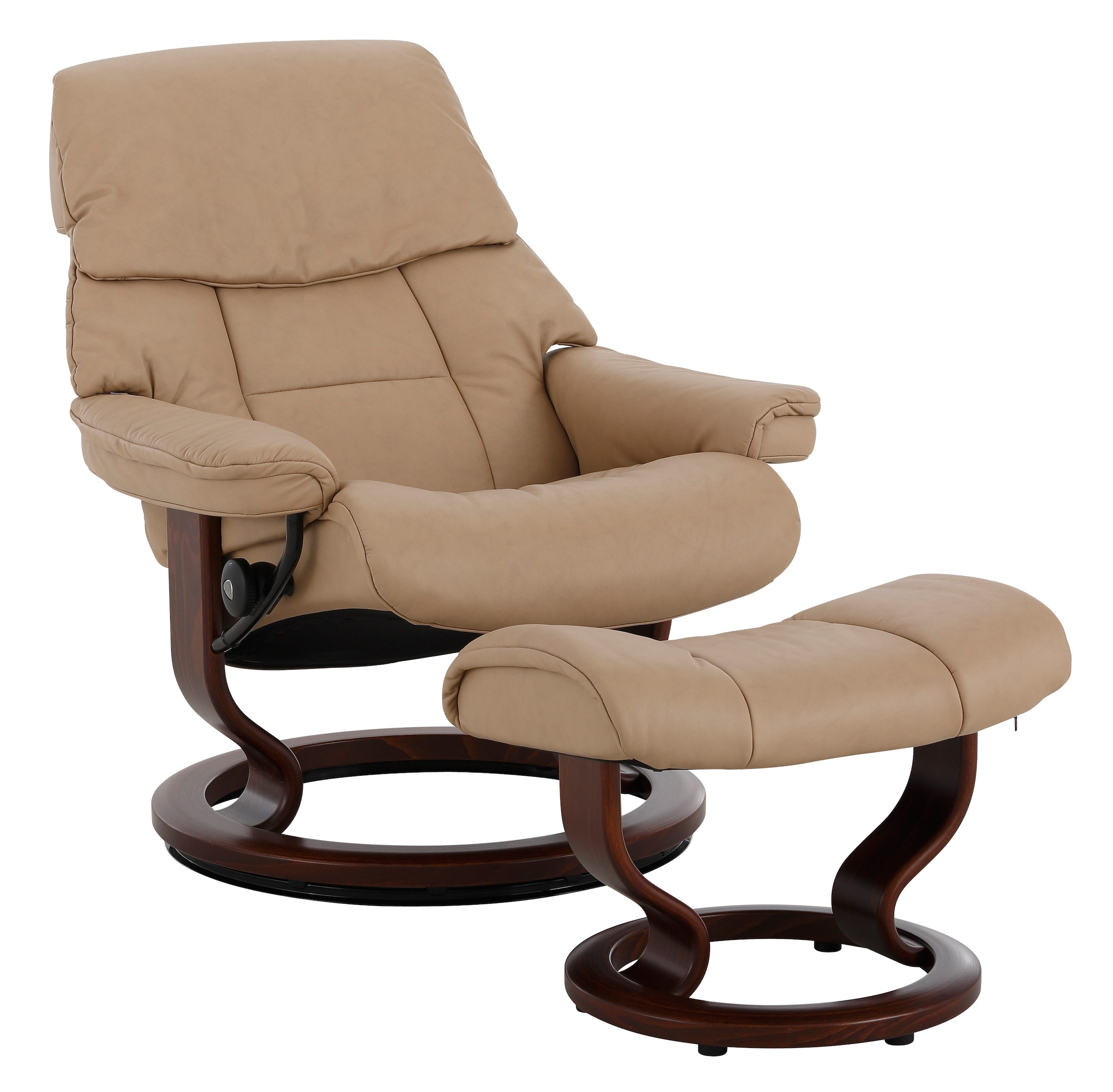 Stressless® Relaxsessel »Ruby«, (Set, Relaxsessel mit Hocker), mit Classic Base, Größe S, Gestell Eiche, Wenge, Braun & Schwarz