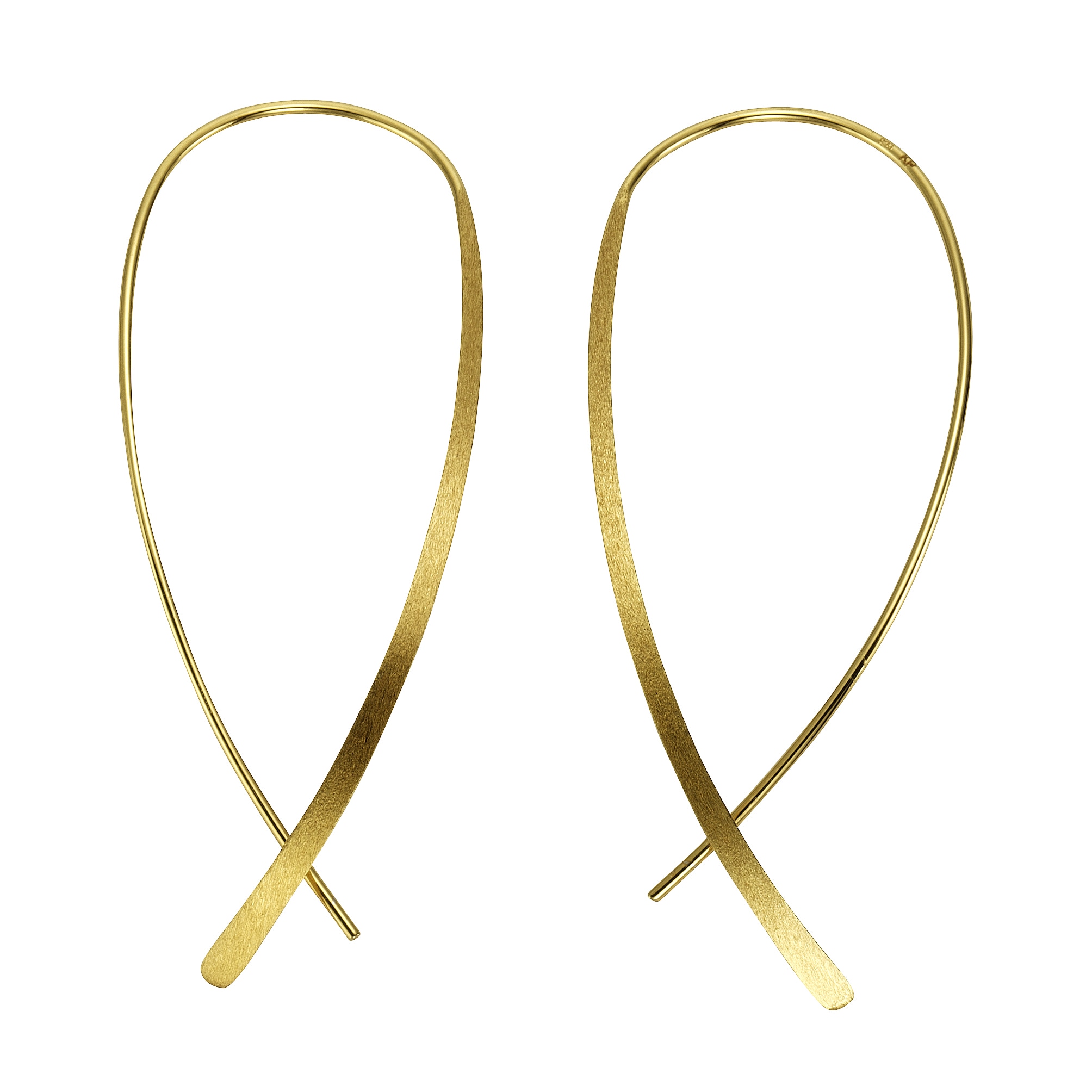 Paar Ohrhänger »925 Sterling Silber gelbvergoldet eismatt«