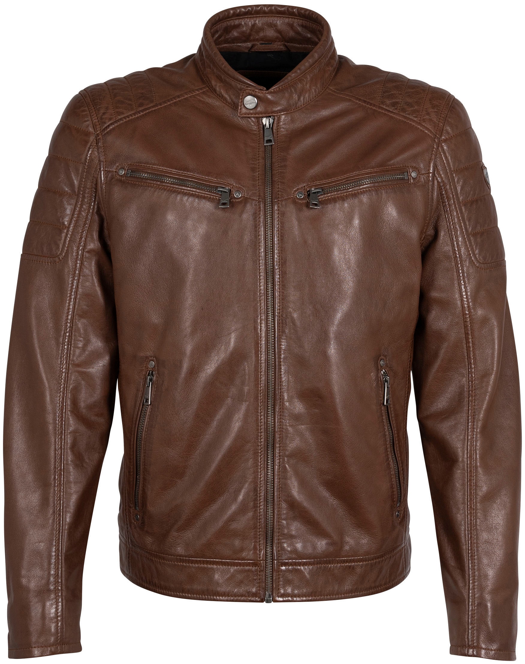 Mauritius Lederjacke "GBDerry LAORV" mit Stehkragen, Reißverschluss, Schult günstig online kaufen