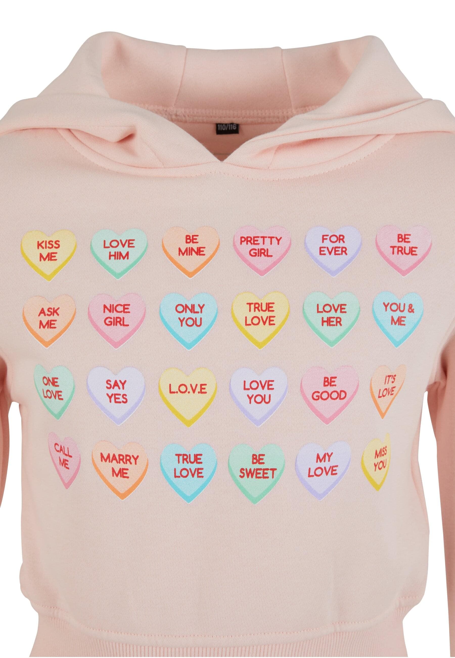 MisterTee Hoodie »MisterTee Damen Kids Sweet Heart Candy Cropped Hoody«, (1 tlg.)