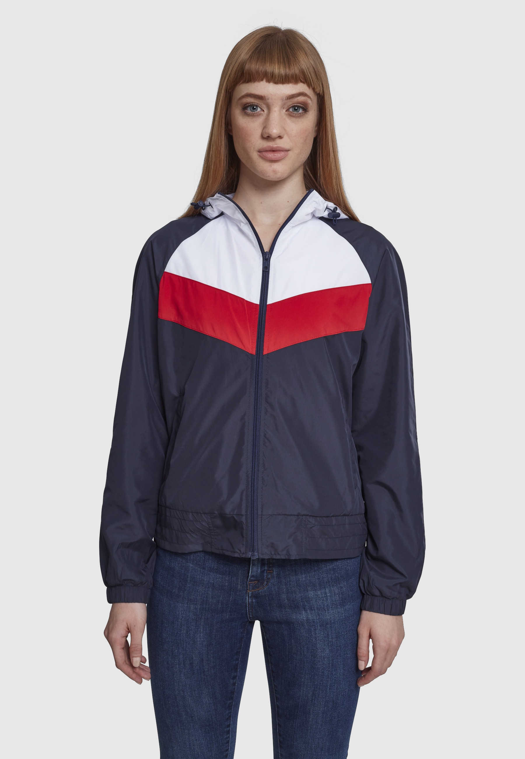 URBAN CLASSICS Anorak »Urban Classics Damen Ladies 3-Tone Windbreaker« 1 Stk. tlg. mit Kapuze