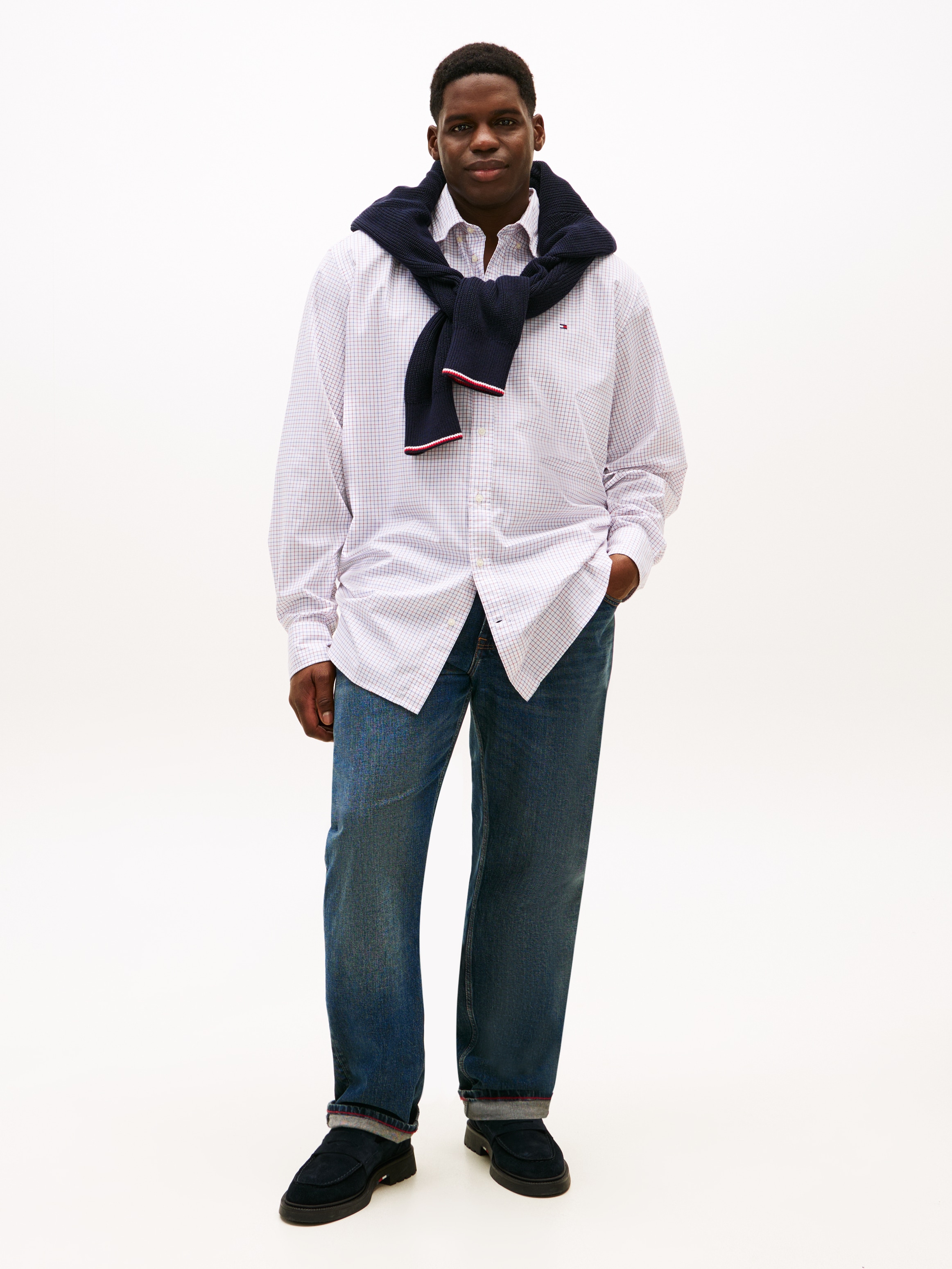 Tommy Hilfiger Big & Tall Langarmhemd »BT - CORE TATTRSALL POP« Große Größen, Button-down-Kragen, regular fit