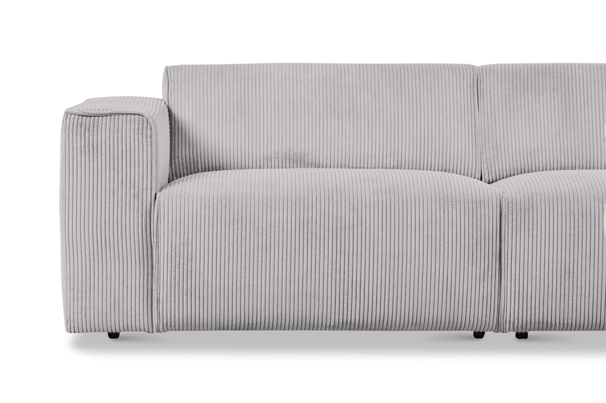andas 3-Sitzer »Noord mit Kedernaht, Breite 232 cm«, Cord, Struktur, Webstoff, mit Wellenunterfederung, Massivholzrahmen