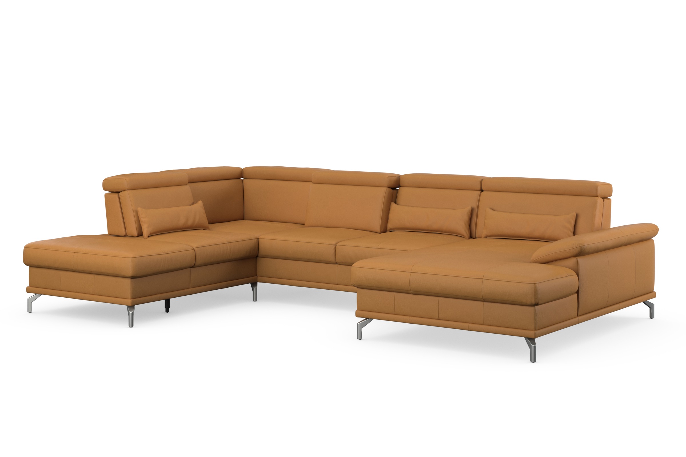 Thumbnail - sit&more Wohnlandschaft "Cabrio U-Form, mit Sitztiefenverstellung, Arm- und Kopfteilverstellung", 3 Nierenkissen, Federk...