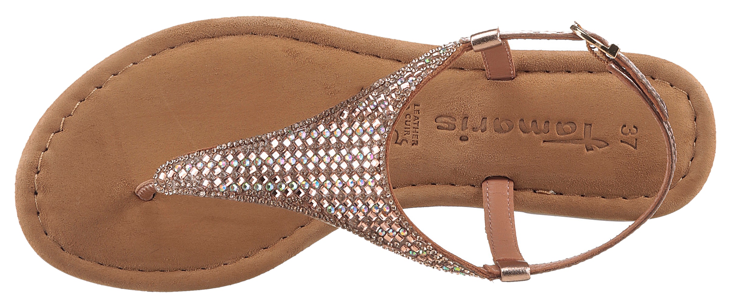 Tamaris Riemchensandale, Sandalette, Sommerschuh, Festtagsschuh, funkelnde Strasssteinchen