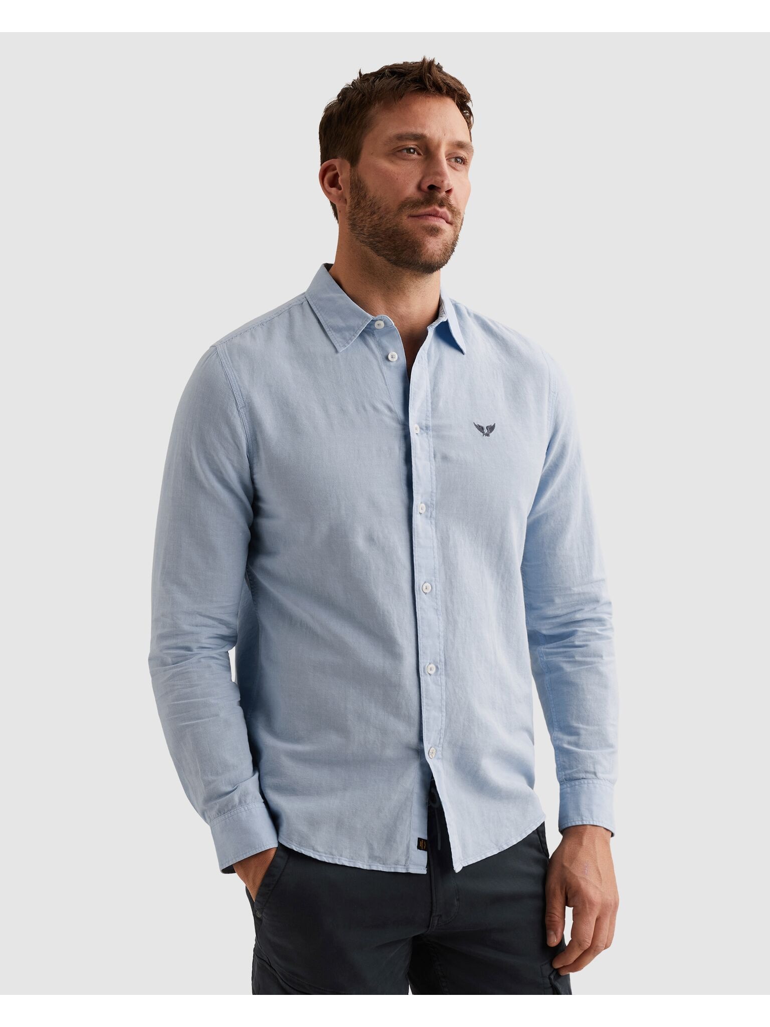 PME LEGEND Langarmhemd mit Logo Stickerei günstig online kaufen