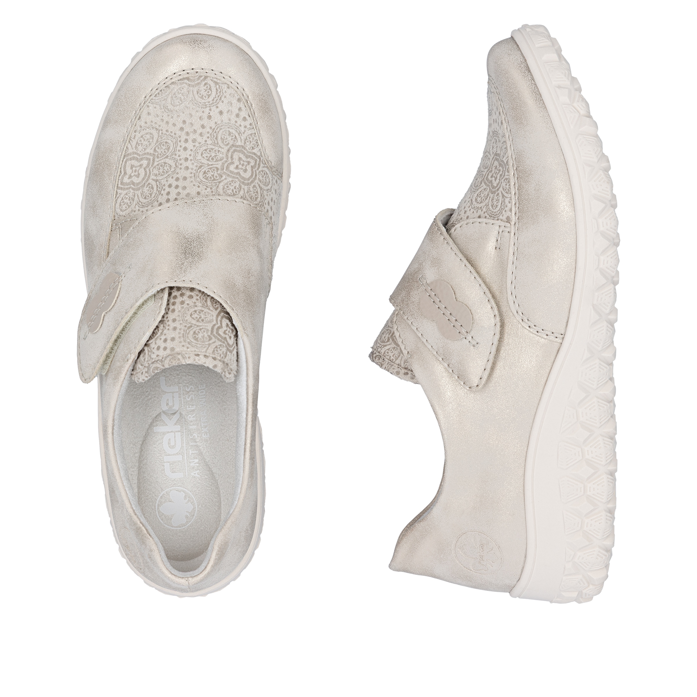 Rieker Klettschuh  Slipper, Halbschuh mit floralem Druck