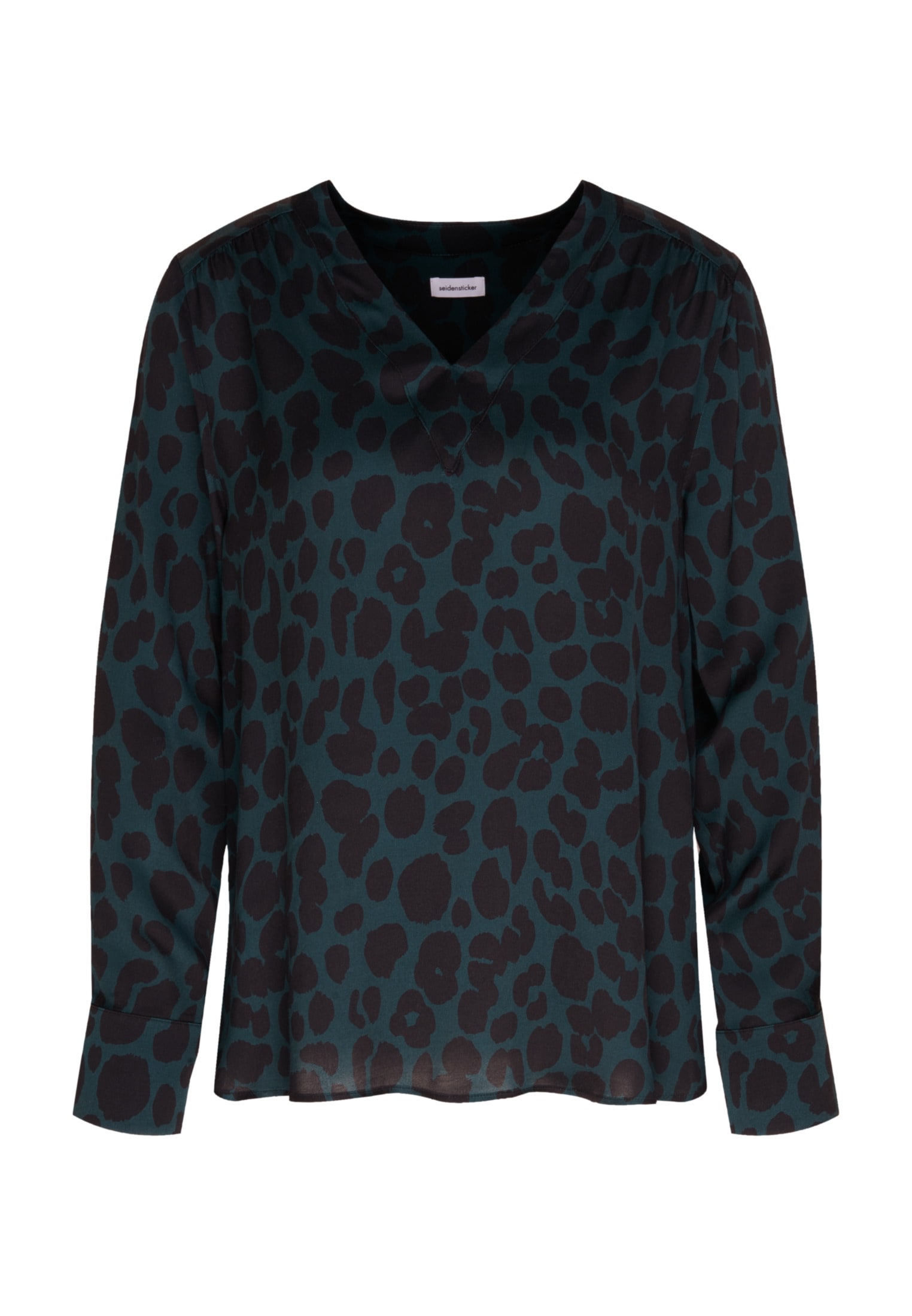 seidensticker Shirtbluse »Schwarze Rose«, Langarm V-Neck Druck