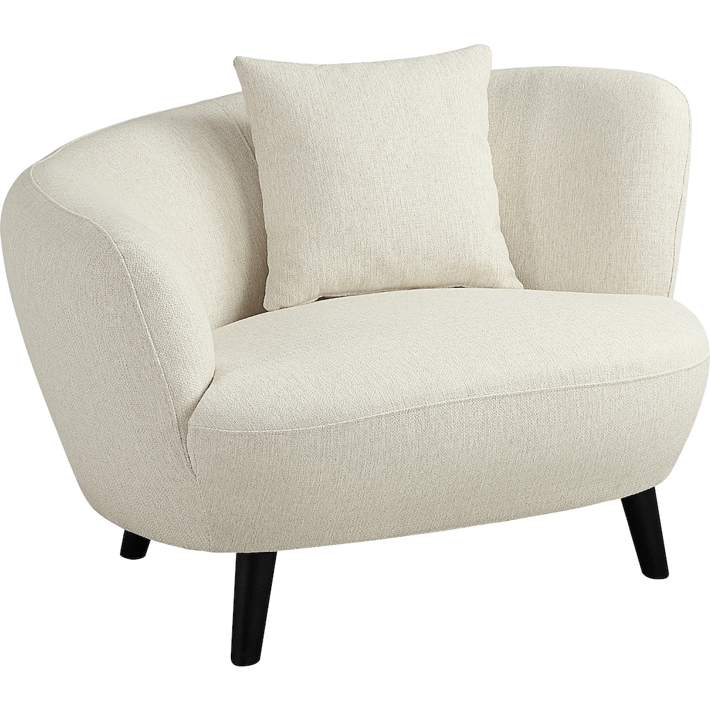 ATLANTIC home collection Loungesessel »Olivia«, XXL-Sessel, Nierenform-Sessel mit Zierkissen im Originalbezug