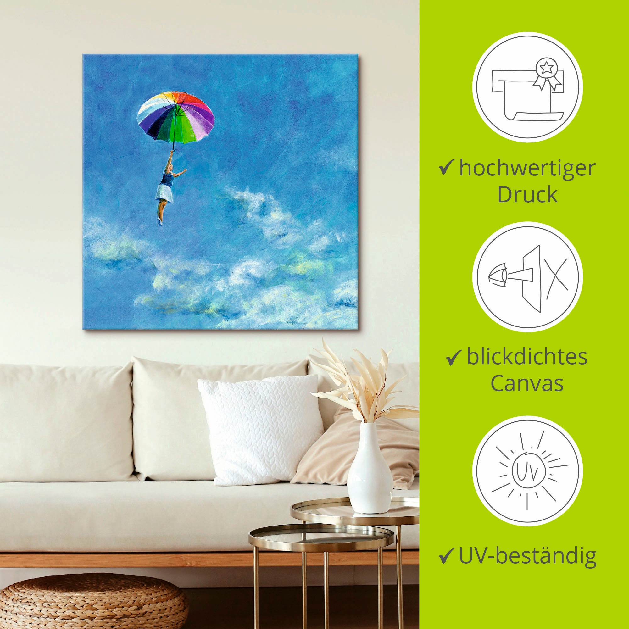 Artland Wandbild »Das Leben leben«, Frau, (1 St.), als Leinwandbild, Poster in verschied. Größen