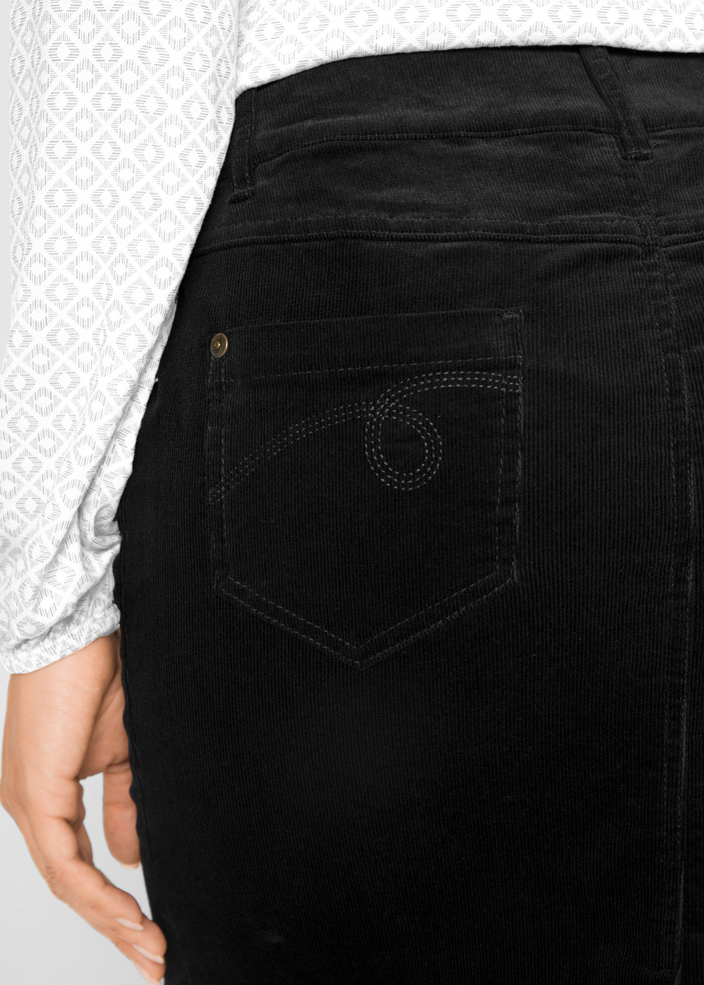 Thumbnail - bonprix Cordrock "Stretch-Cordrock" aus Baumwolle, kurz bis Mitte Oberschenkel, gerade Passform