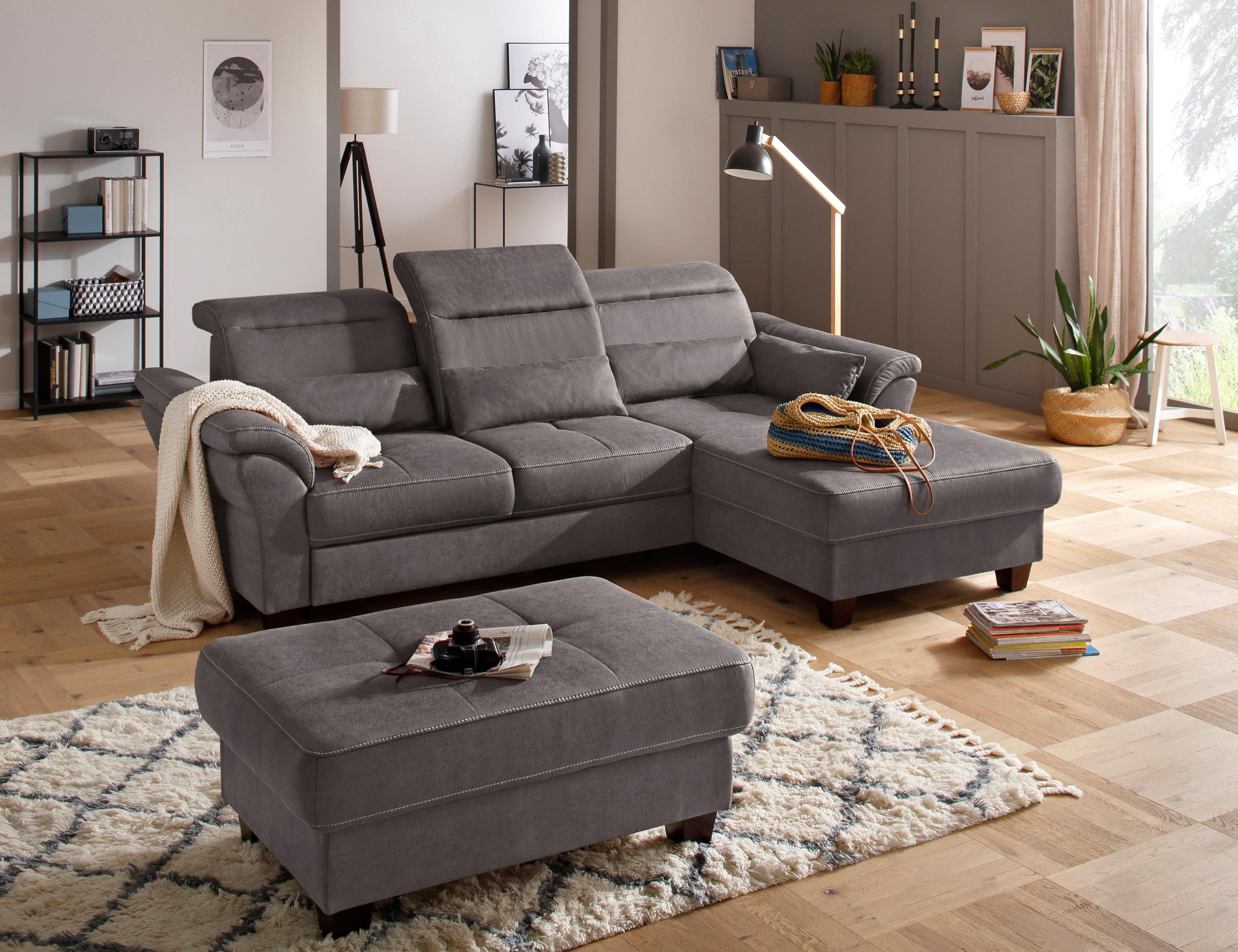 Home affaire Ecksofa "Solvei L-Form" mit Recamierenabschluß und Sitztiefenv günstig online kaufen