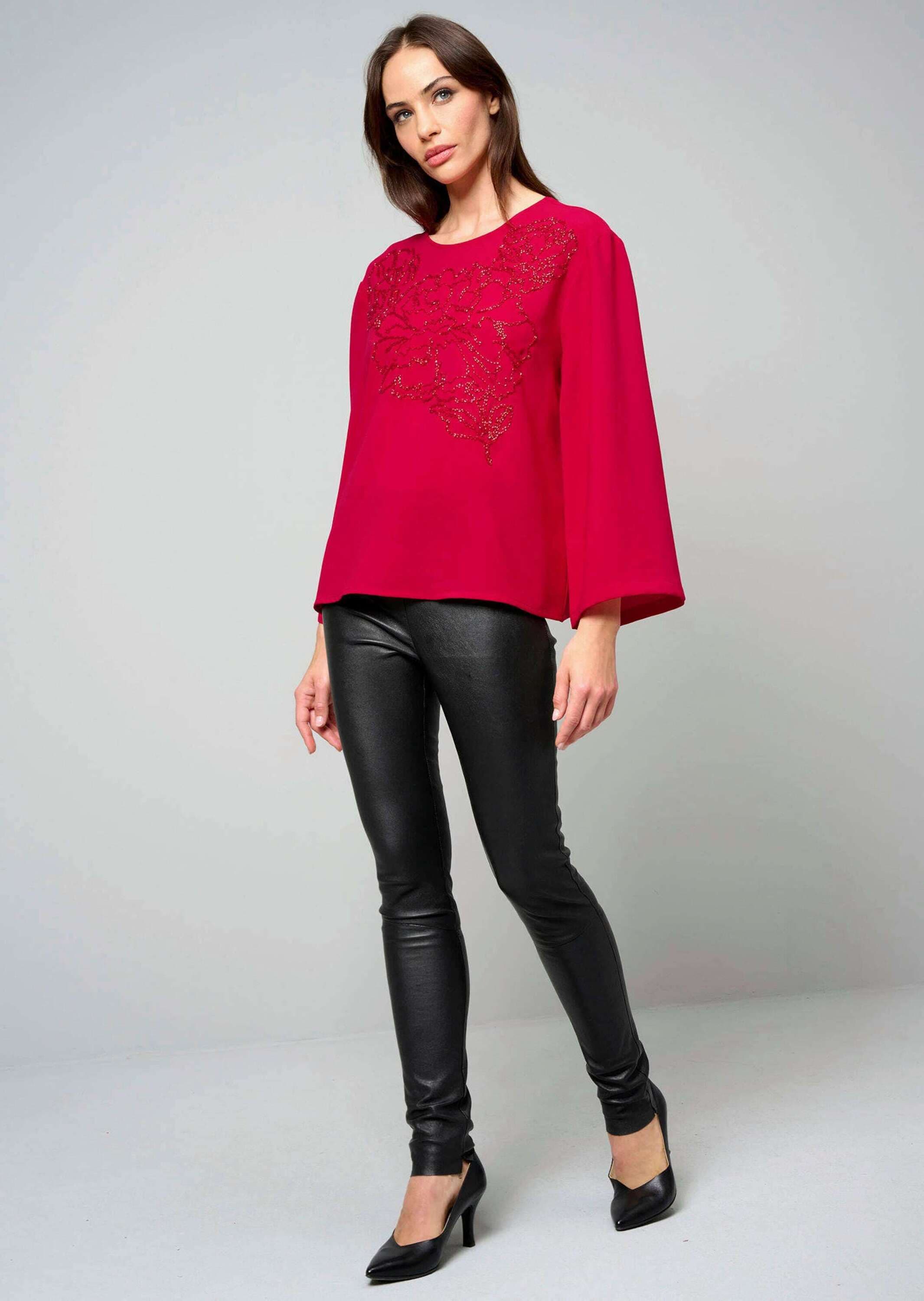 Alba Moda Schlupfbluse »Bluse Bluse mit Perlenmotiv«
