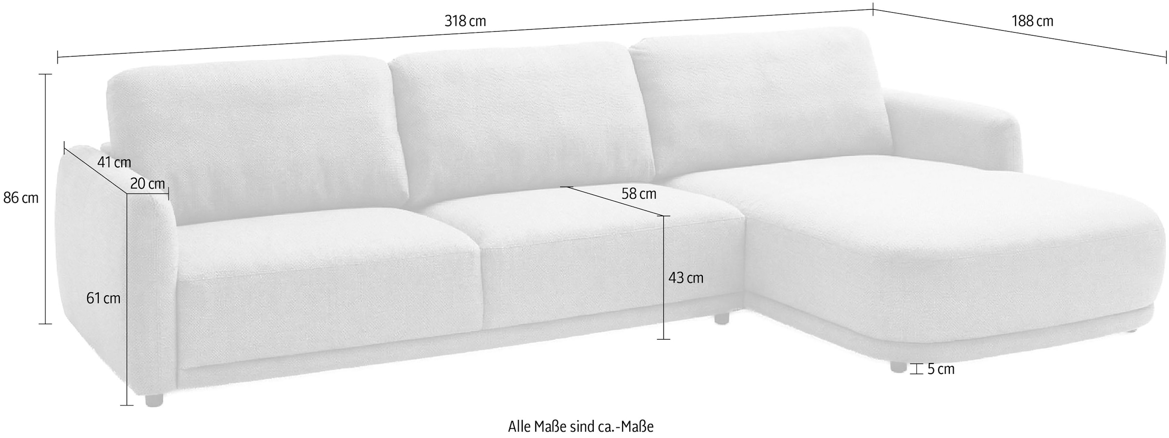 SCHÖNER WOHNEN-Kollektion Ecksofa »Wonder, Organische Eck-Lounge für dein Zuhause« Sanfte Kurven, Kammerkissen-Komfort & maximale Entspannung