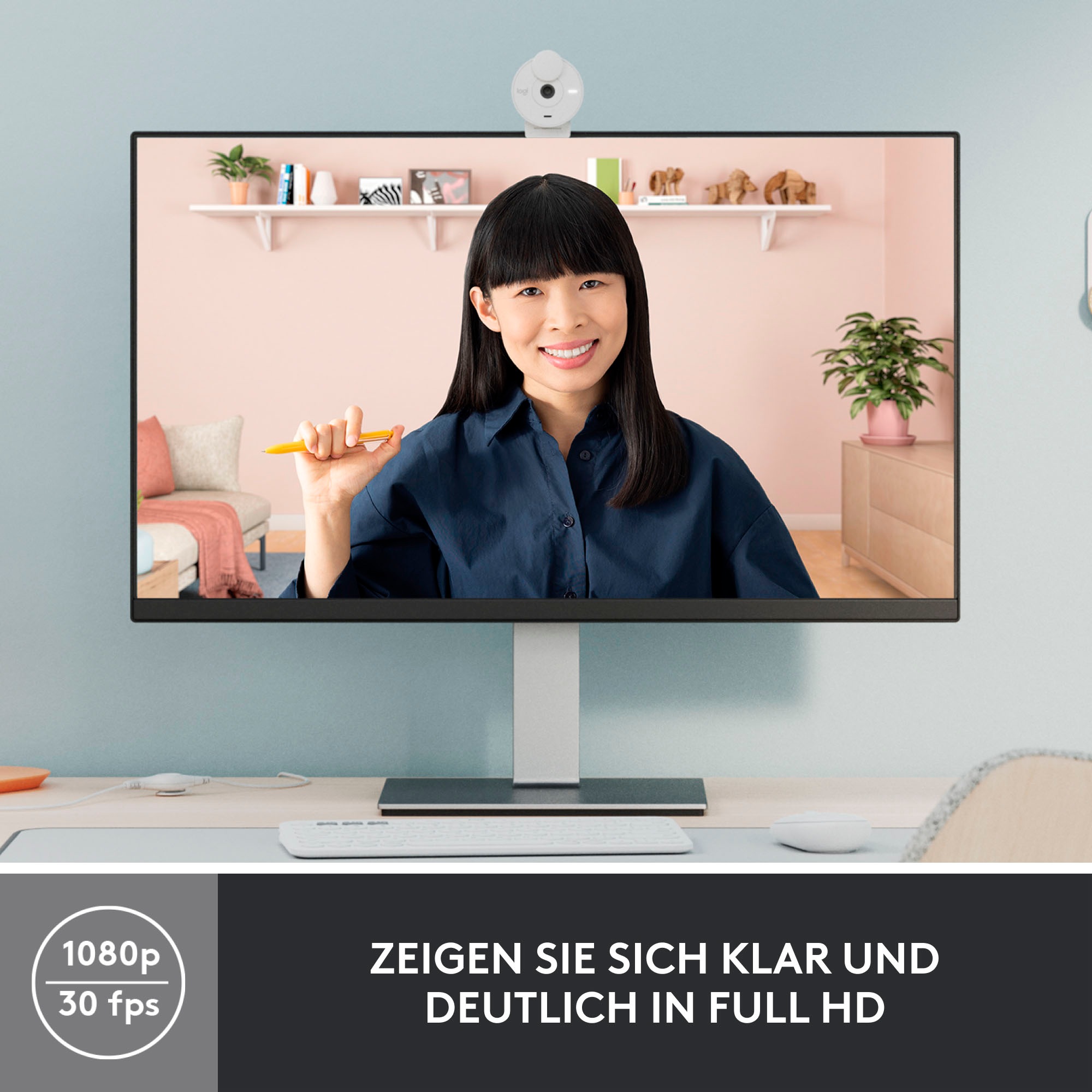 Logitech Webcam »BRIO 300«, Full HD, Mikrofon-Reichweite: Bis zu 1,22 m