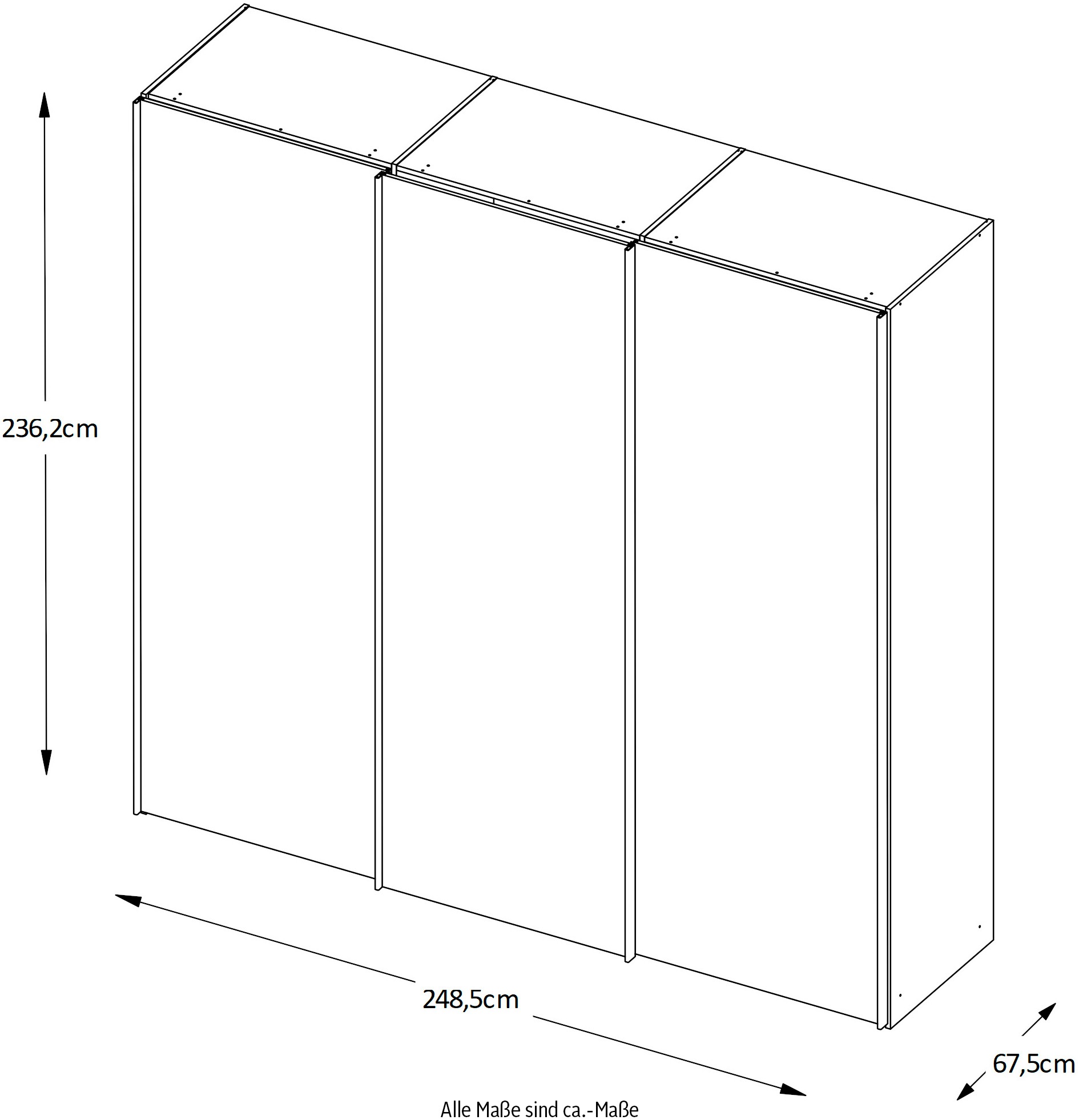 STAUD Schwebetürenschrank »Sinfonie Plus, edles Design in hochwertiger Qualität, Made in Germany«, Mit Spiegeltür und vier verschiedenen Ausstattungsvarianten