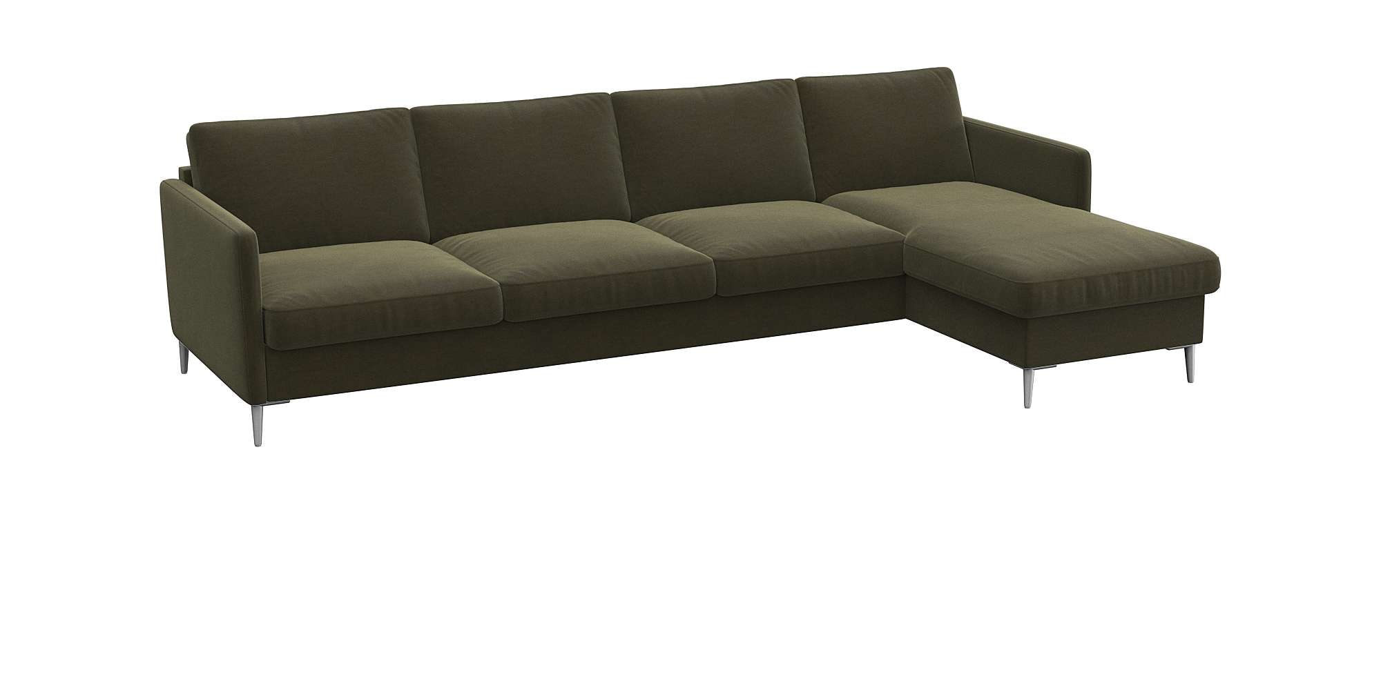 FLEXLUX Ecksofa »Fiore, L-Form, bequem und komfortabel durch hochwertigem Sitzaufbau«, schmale Armlehnen, Kaltschaum, Füße Alu